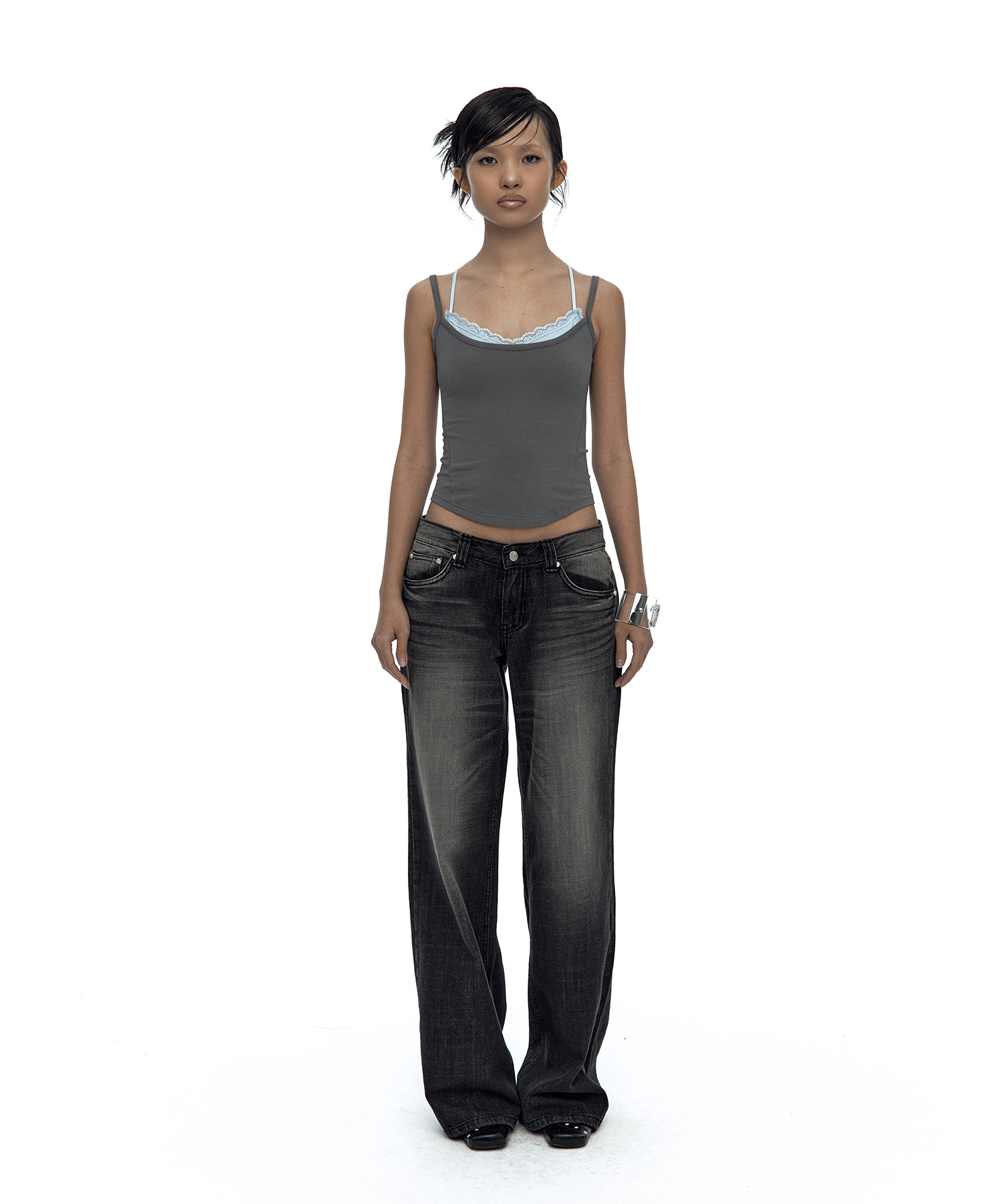 Nessa Lace Top Gray