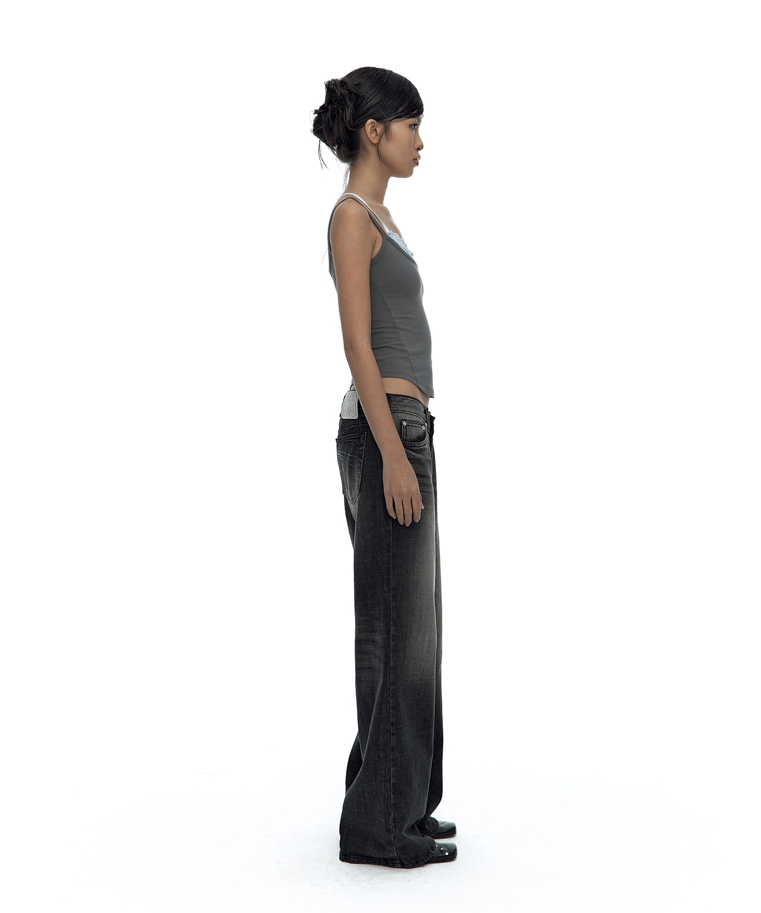 Nessa Lace Top Gray