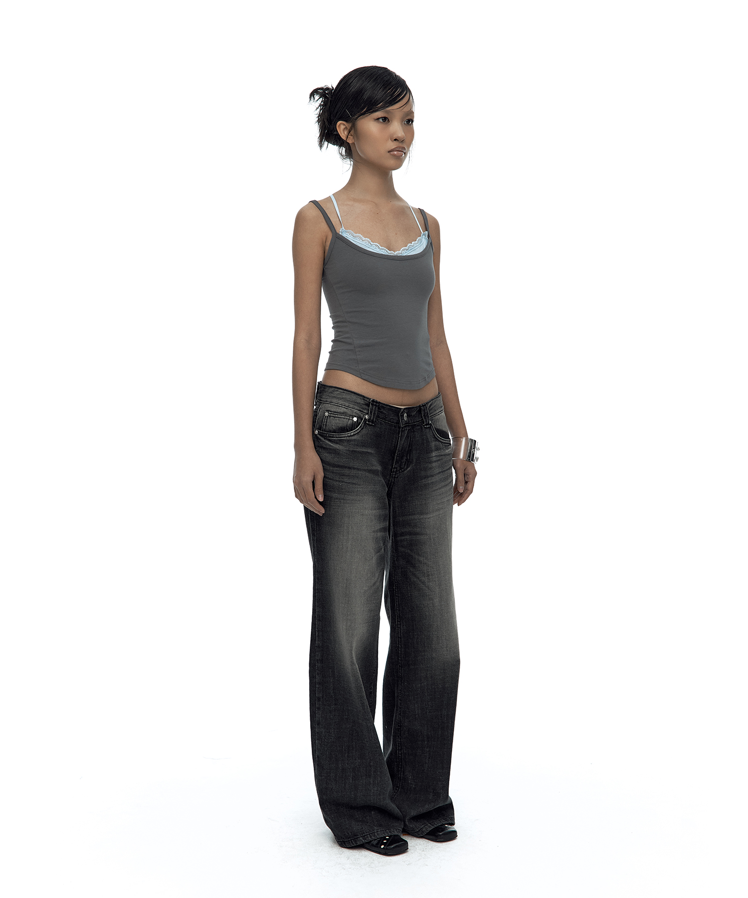 Nessa Lace Top Gray