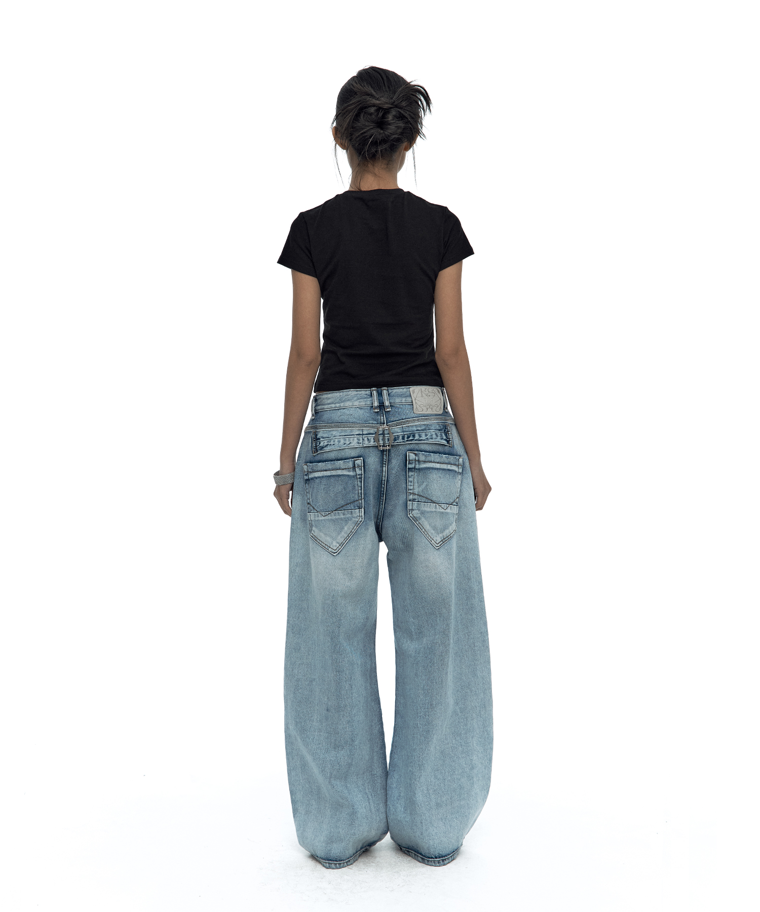 Milk Ripped Wide Jeans Light Blue
