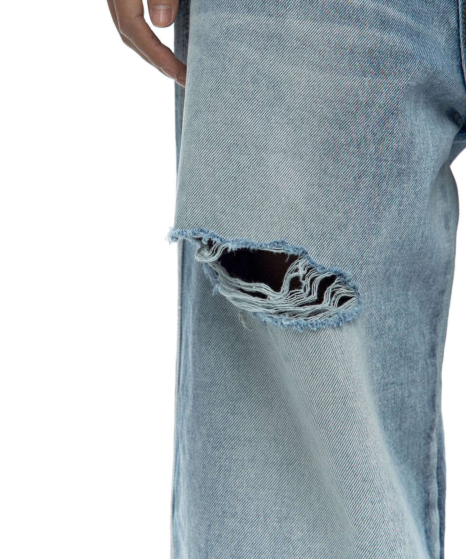 Milk Ripped Wide Jeans Light Blue