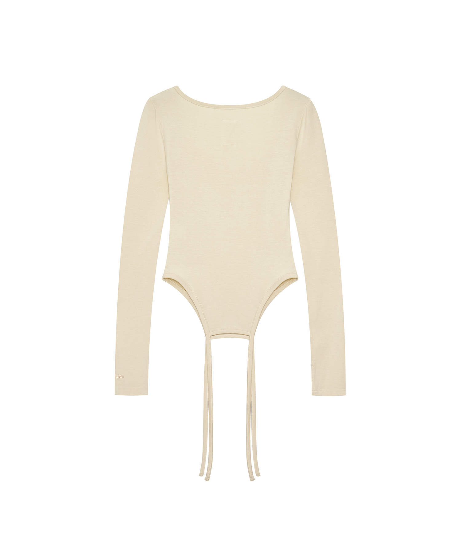 Slinky Shirring Bodysuit Beige