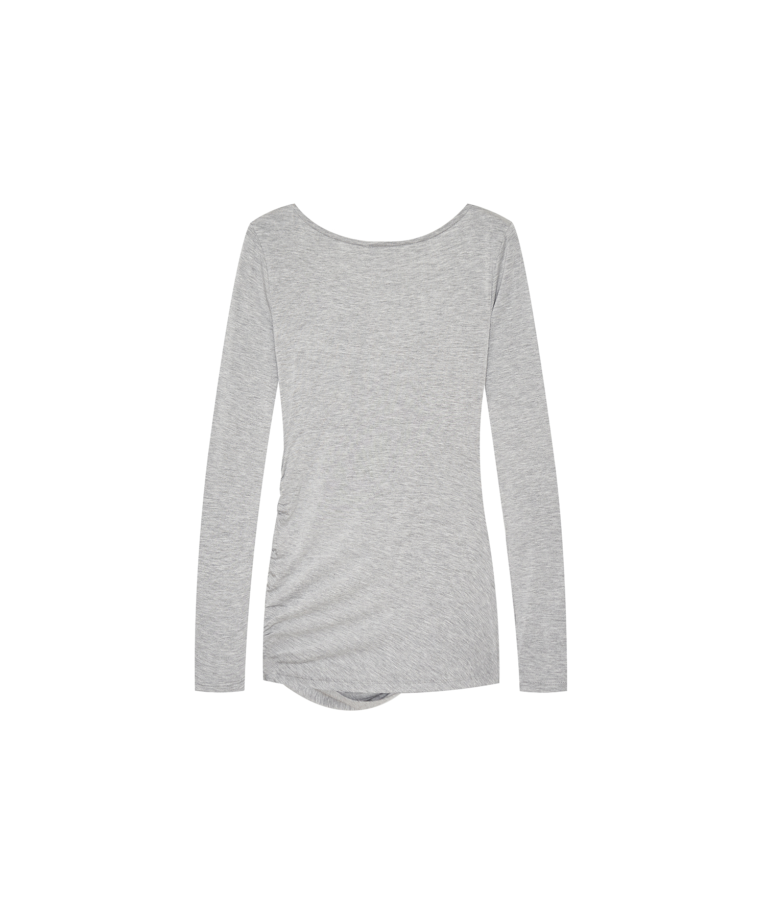 Drape Asymmetric Long Sleeve Gray