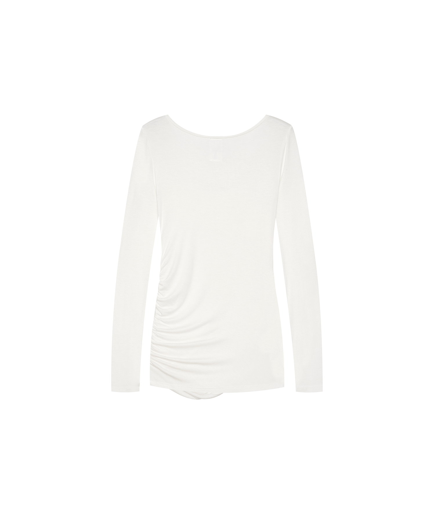 Drape Asymmetric Long Sleeve White