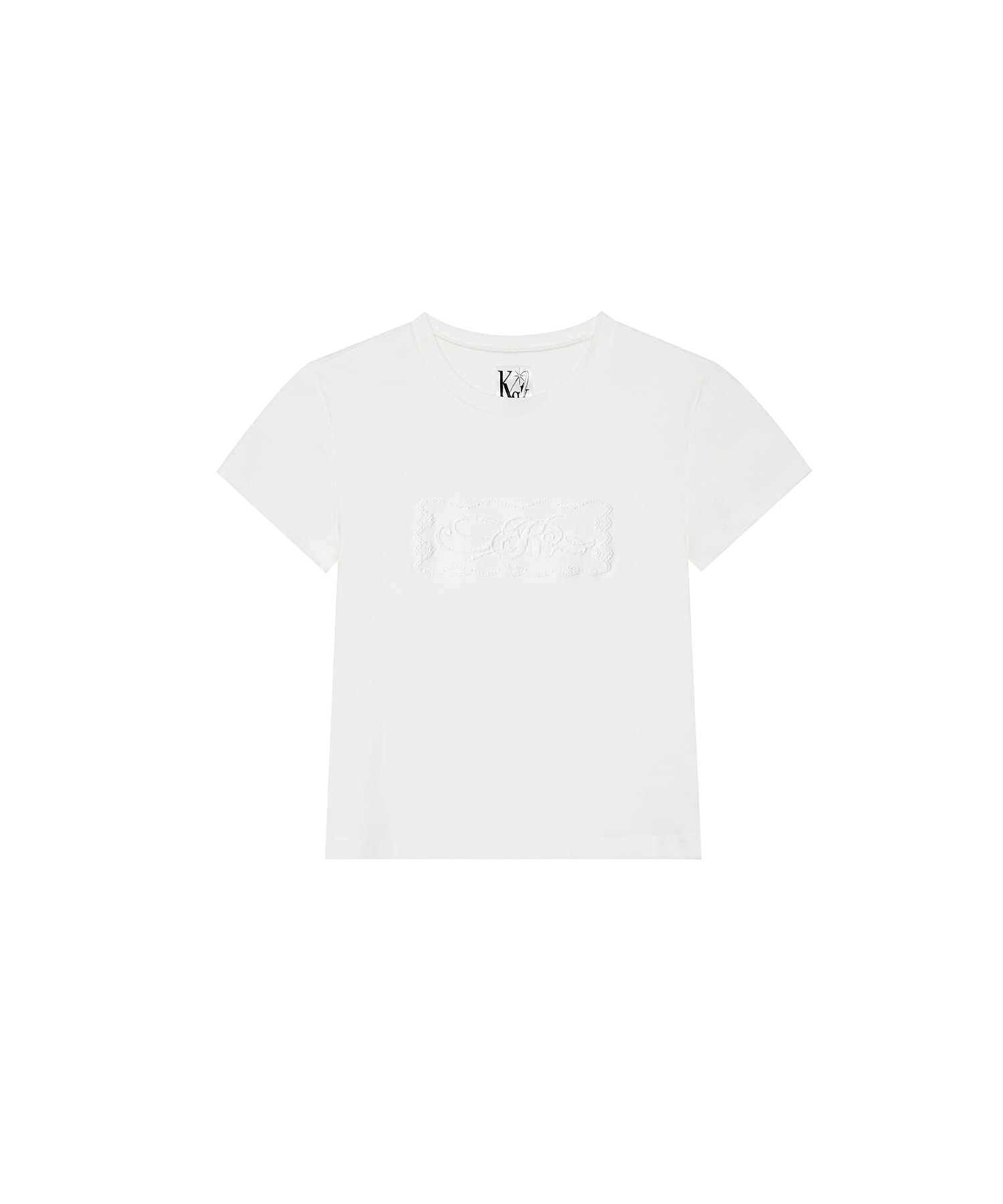 Embossed Baby Tee White