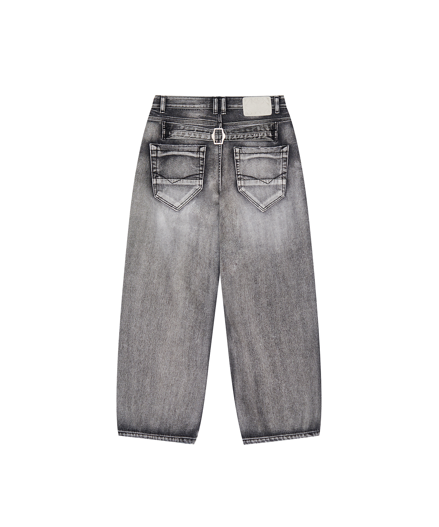 Milk Ripped Wide Jeans Light Gray