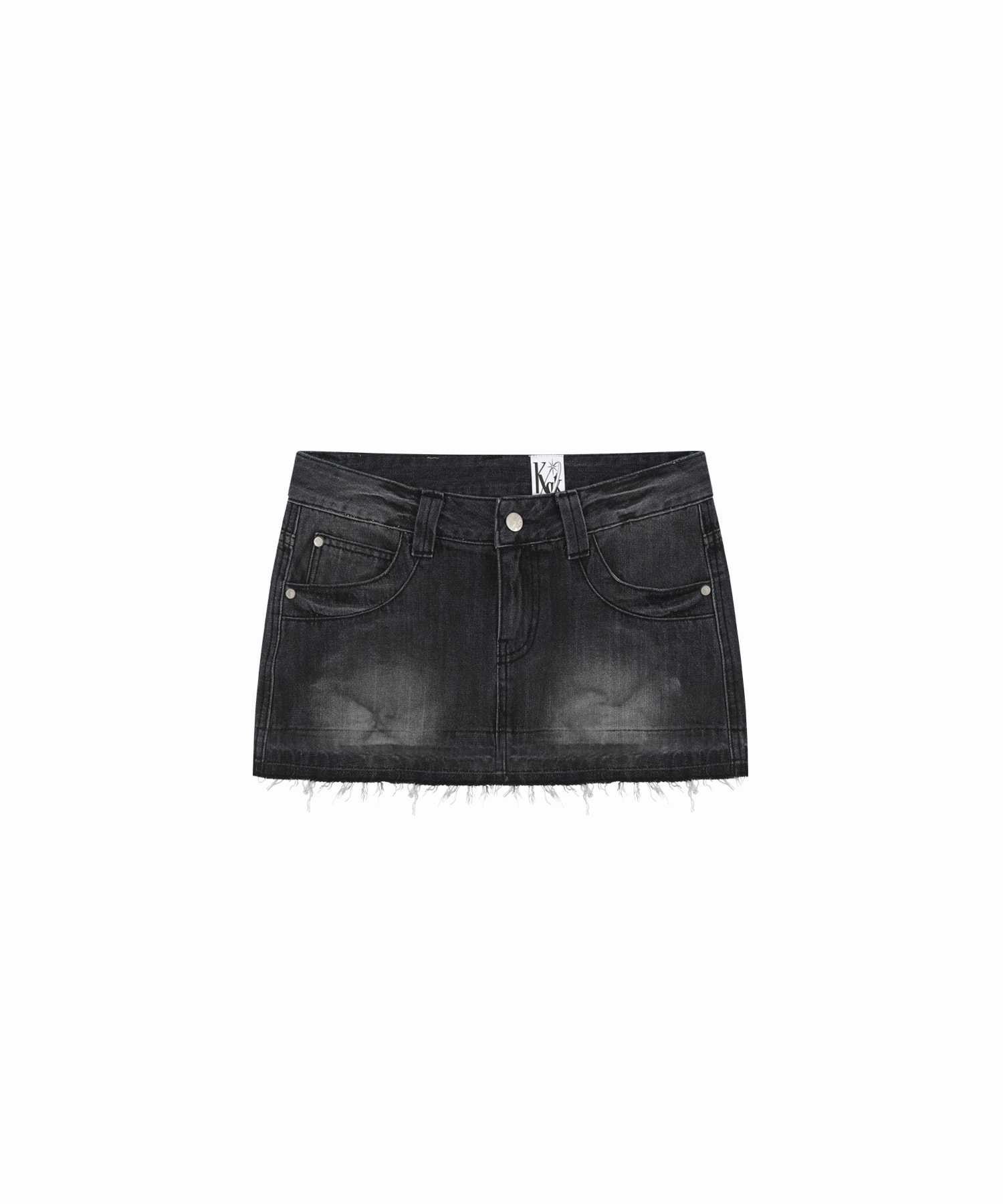 Split Pocket Denim Skirt Black