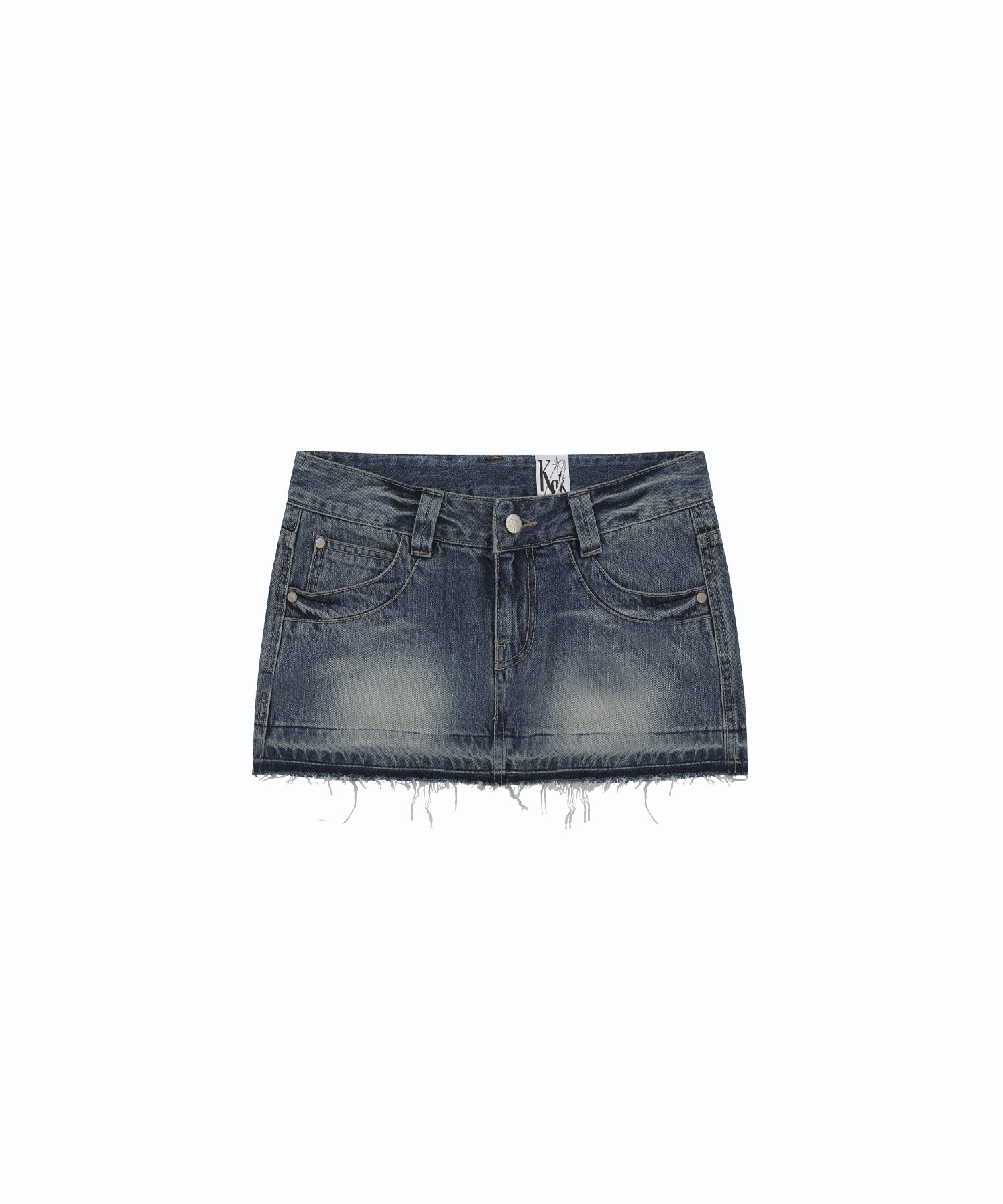 Split Pocket Denim Skirt Blue