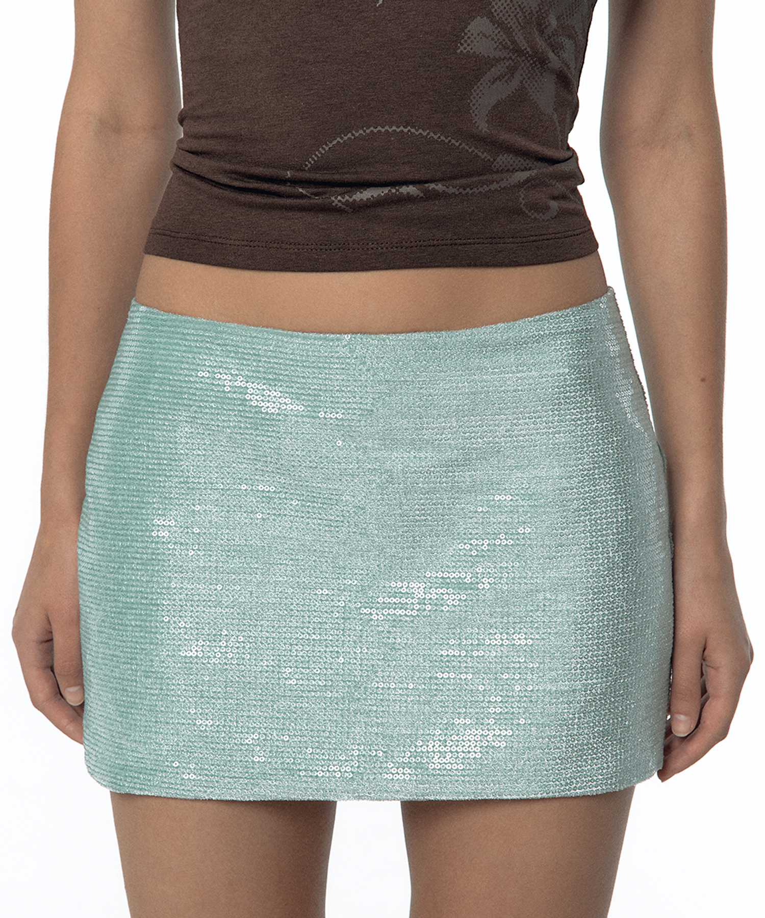 Spangle Mini Skirt Mint