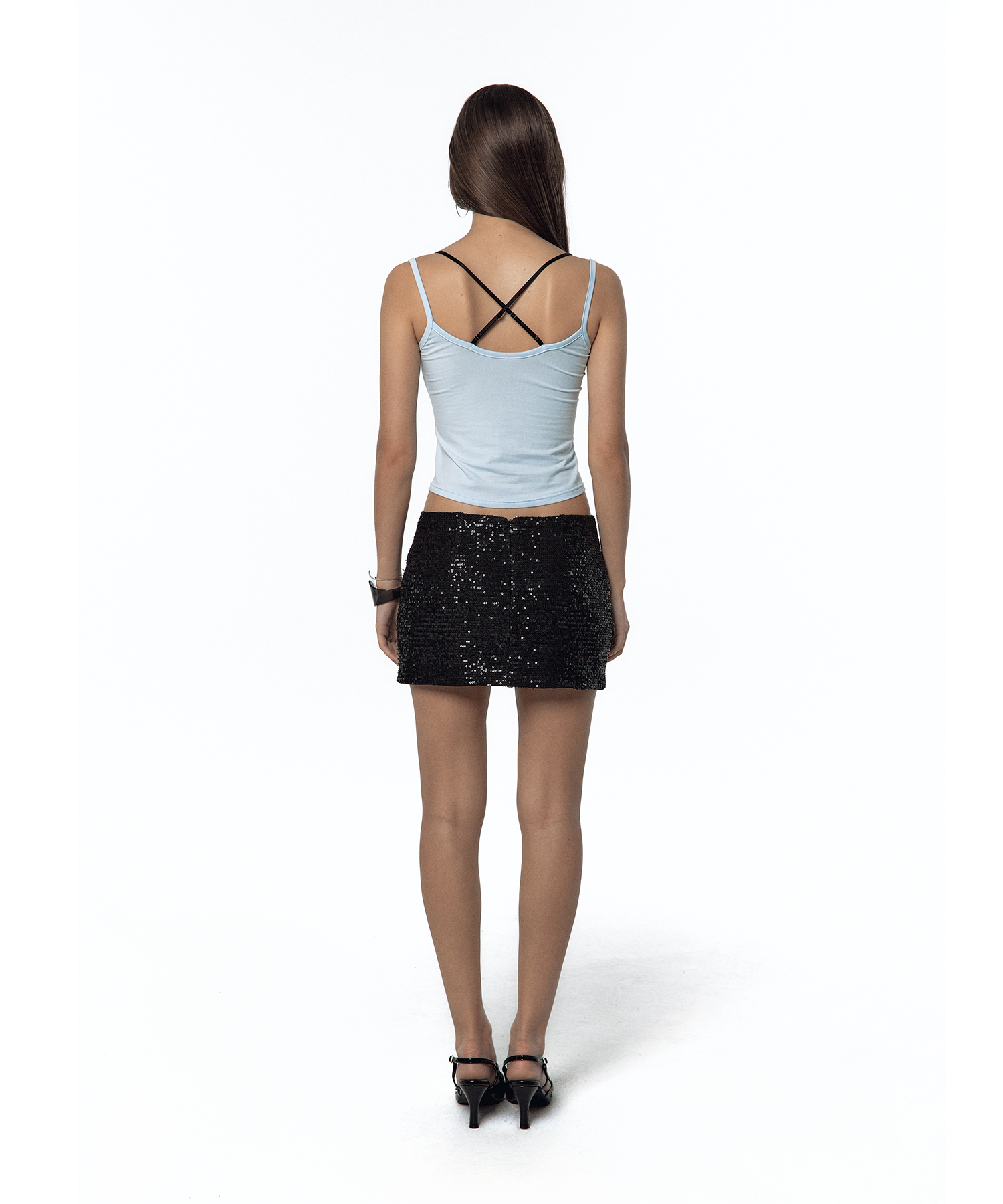 Spangle Mini Skirt Black