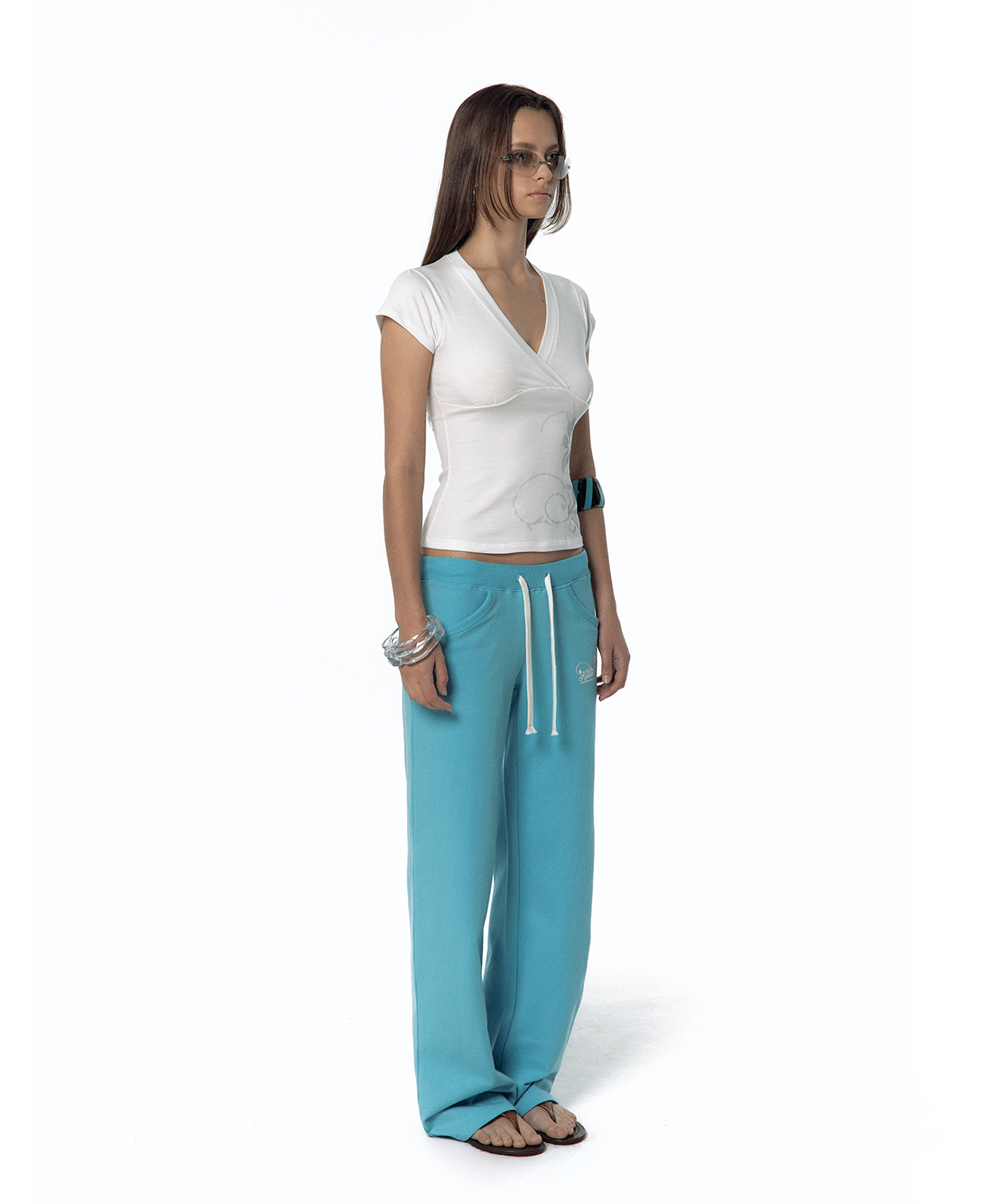 2000s Low-rise Track Pants Blue