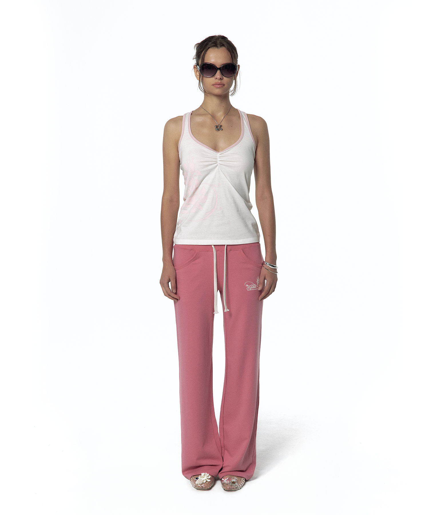 2000s Low-rise Track Pants Pink