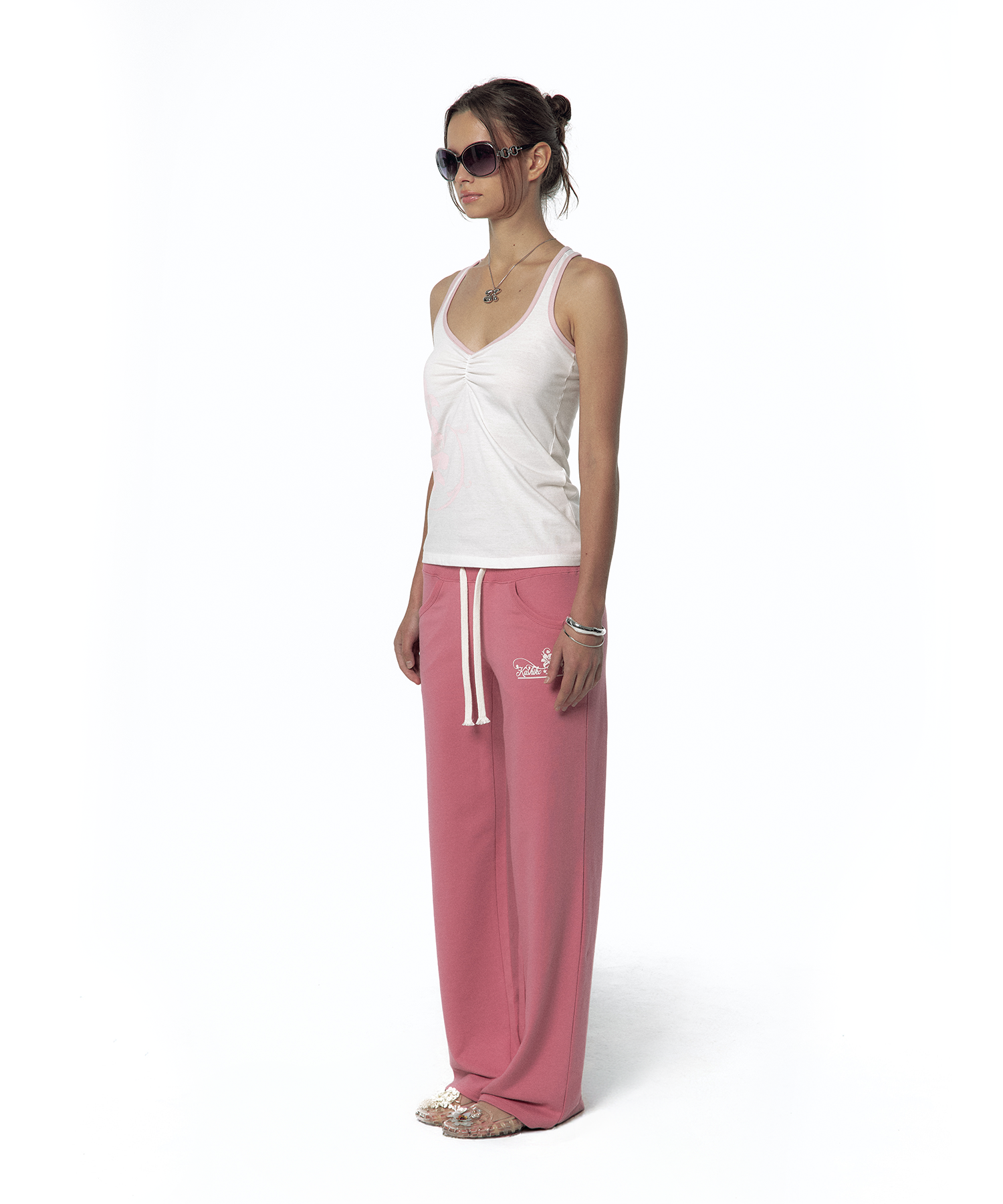 2000s Low-rise Track Pants Pink