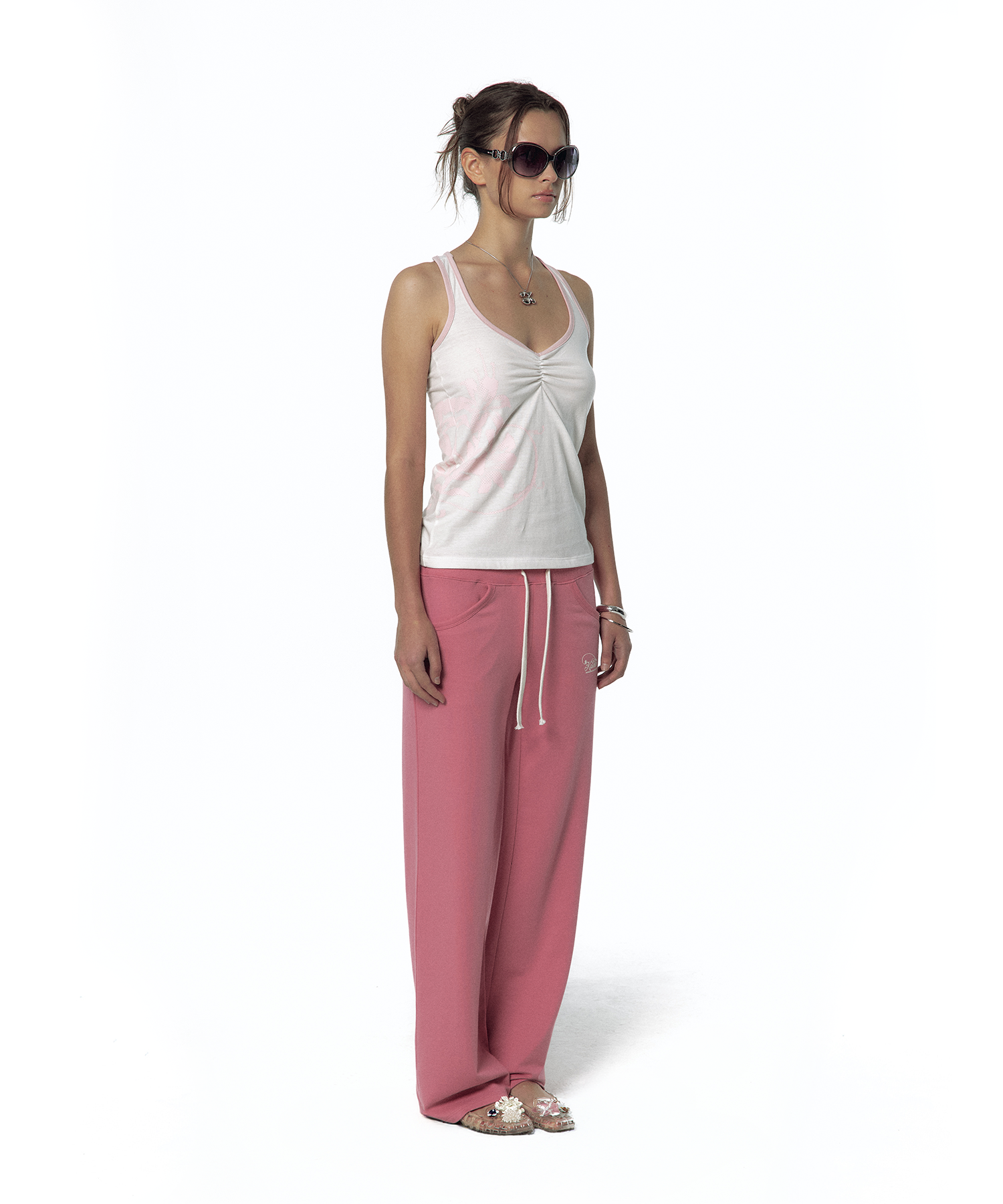 2000s Low-rise Track Pants Pink