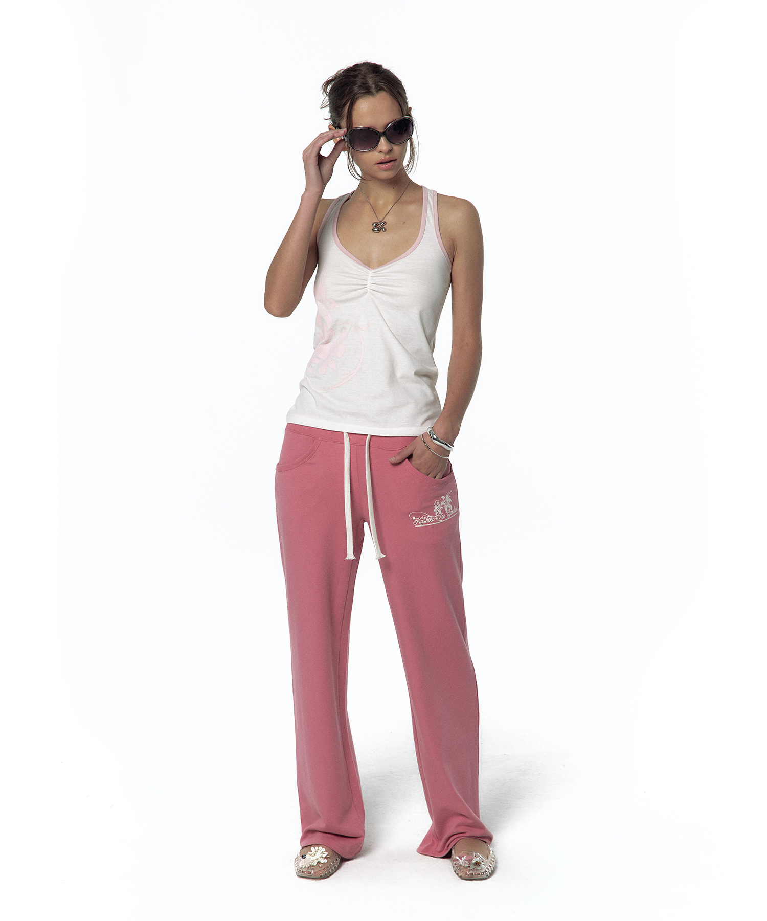 2000s Low-rise Track Pants Pink