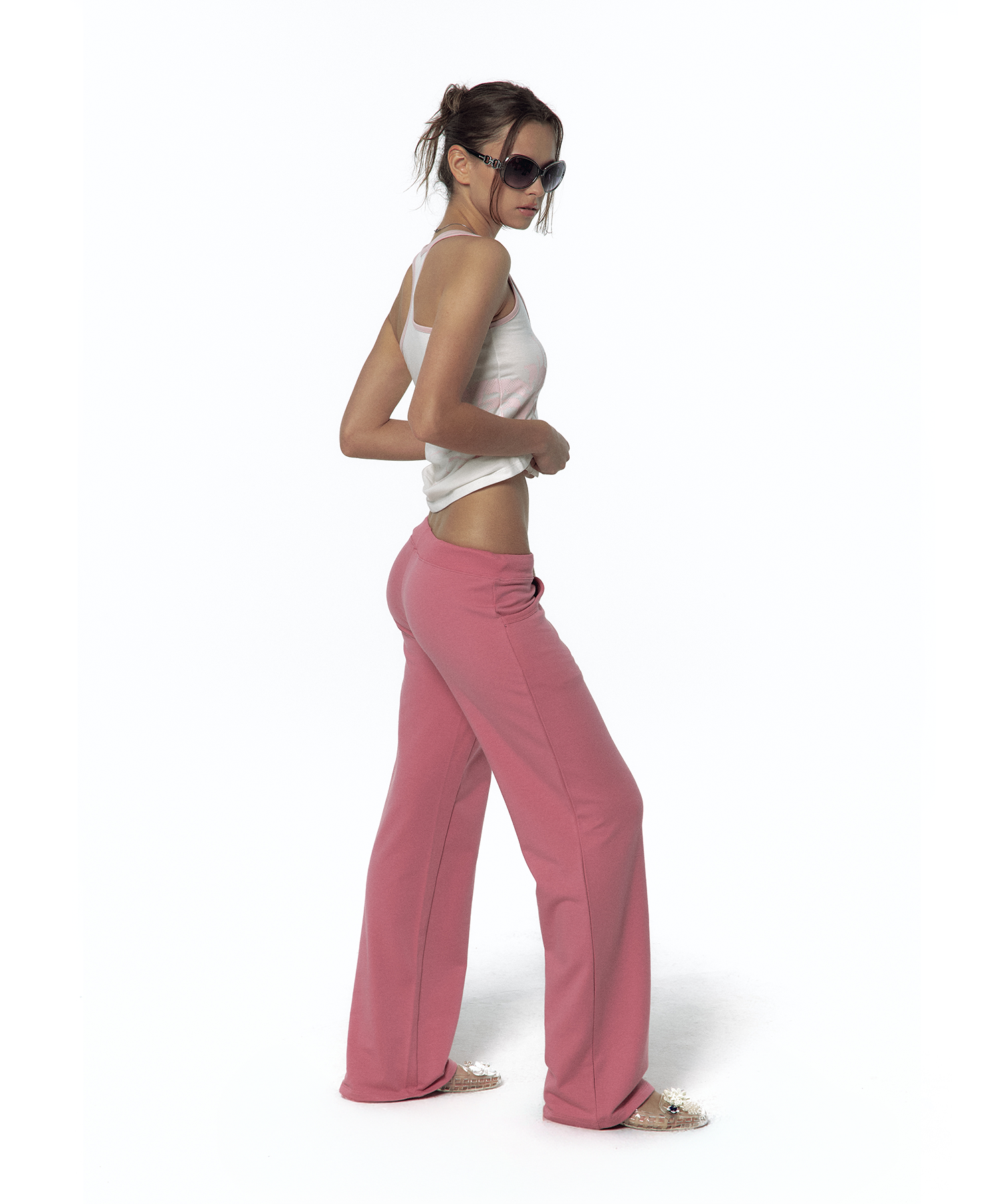 2000s Low-rise Track Pants Pink
