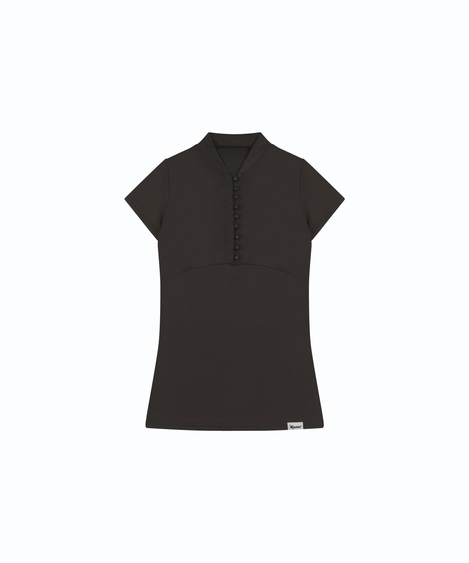 Sleek Deep V Neck T-shirt Brown