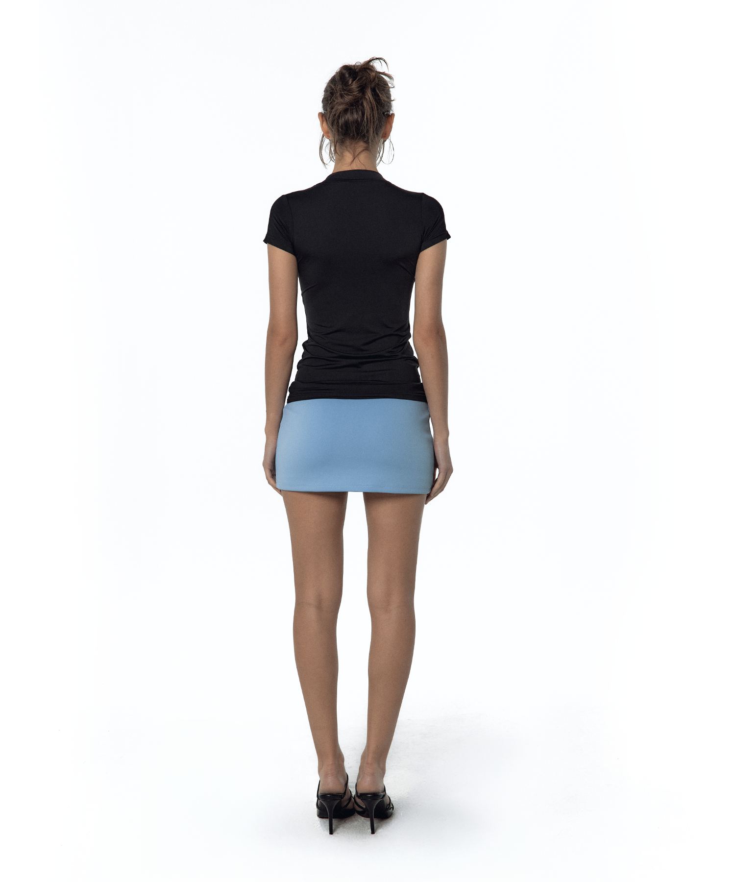 Sleek Deep V Neck T-shirt Black