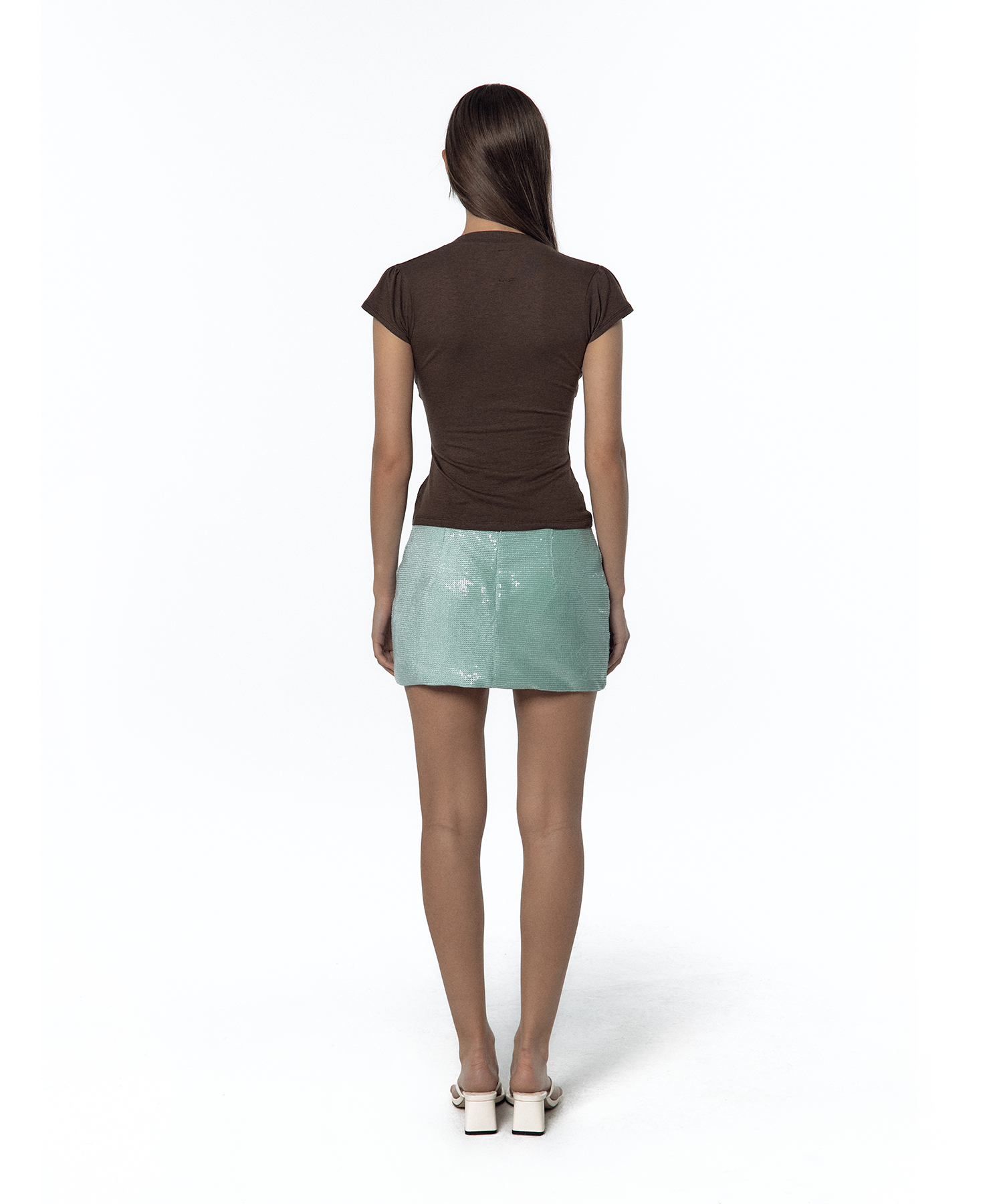 Lily Essential V-Neck T-shirt Brown