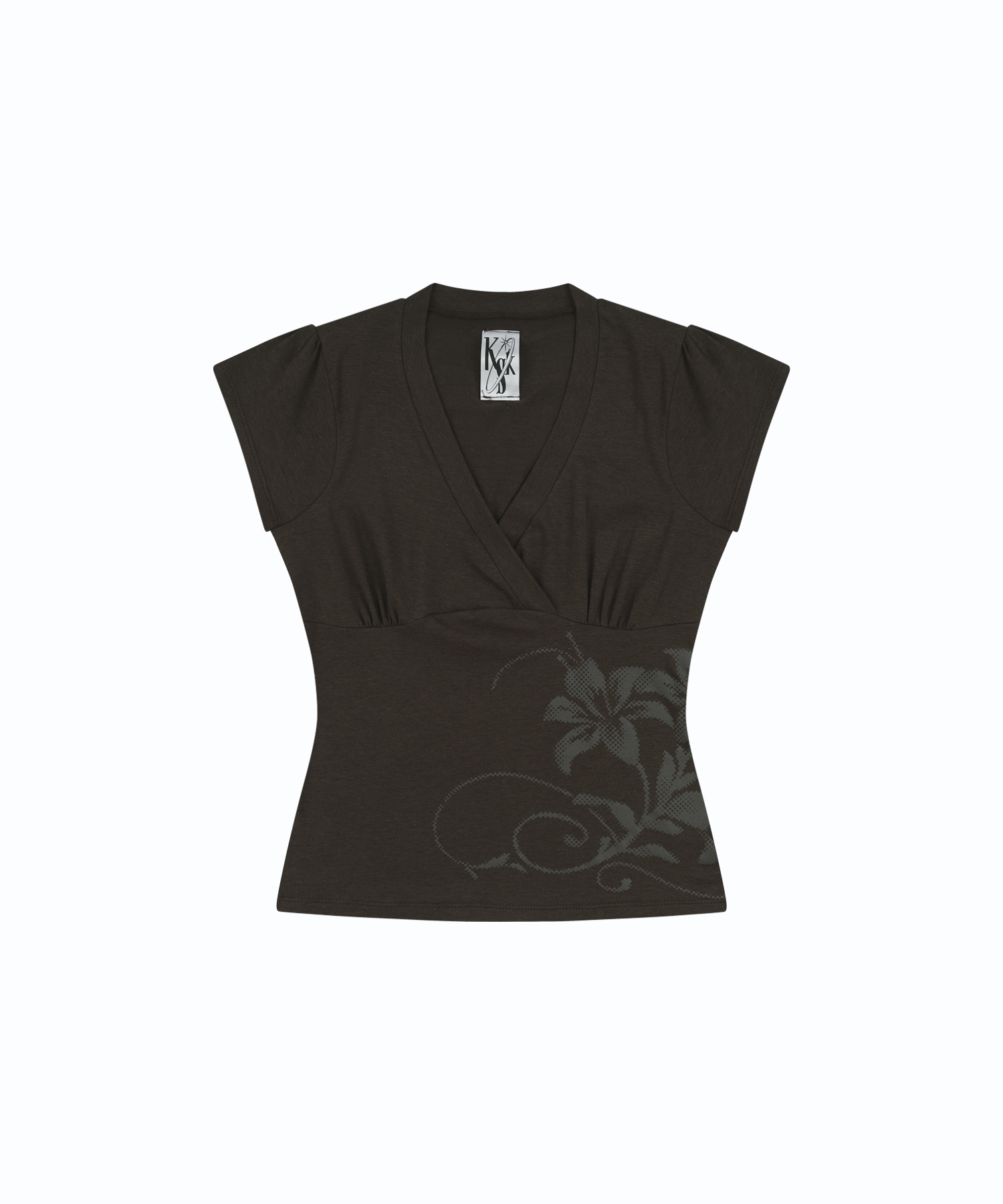 Lily Essential V-Neck T-shirt Brown
