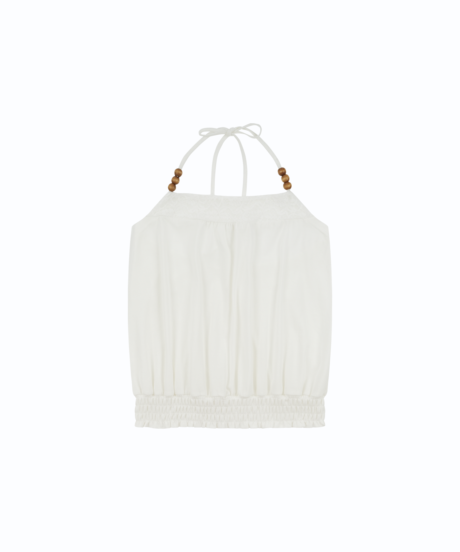 Beadwork Halter Top White