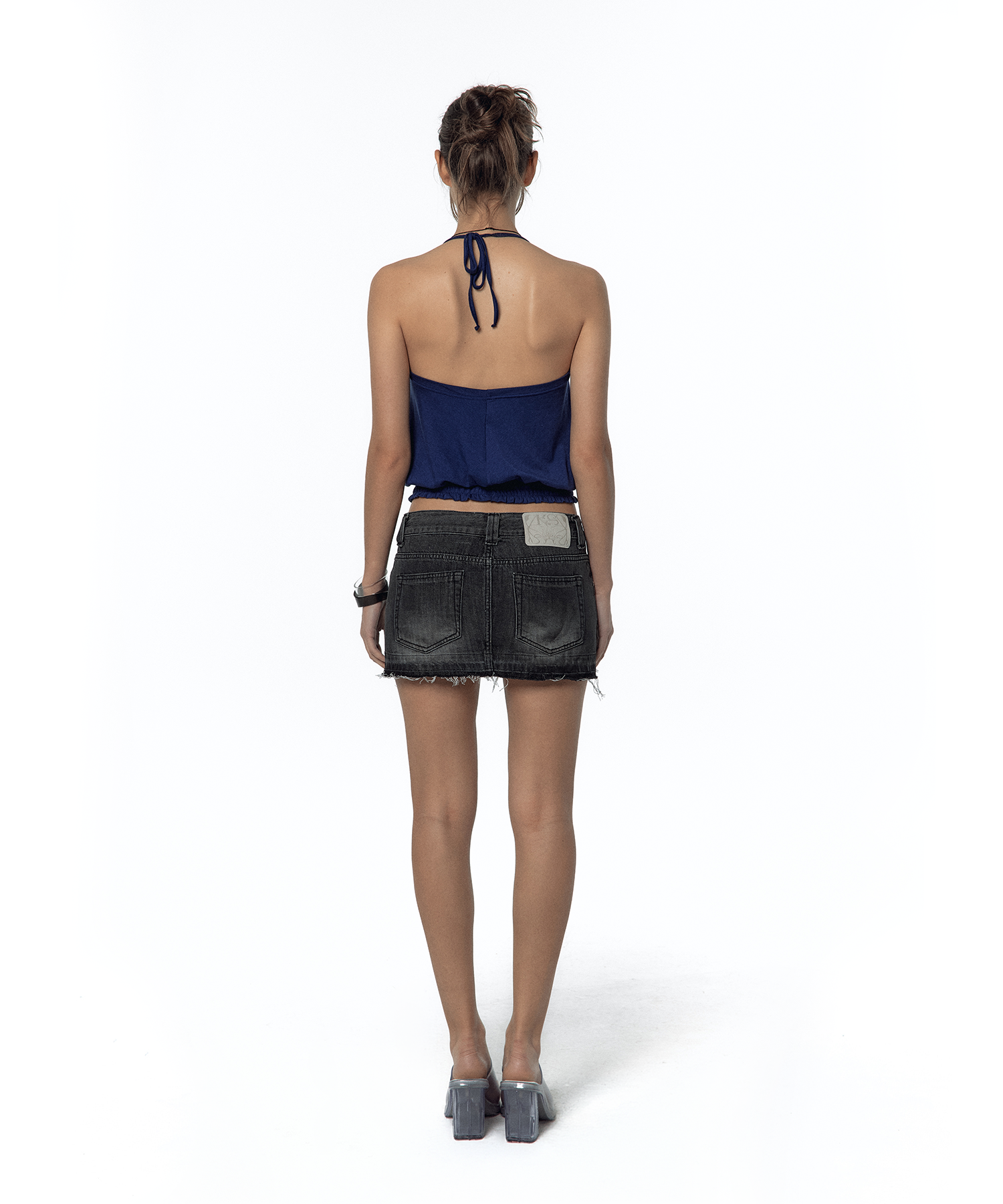 Beadwork Halter Top Deep Blue