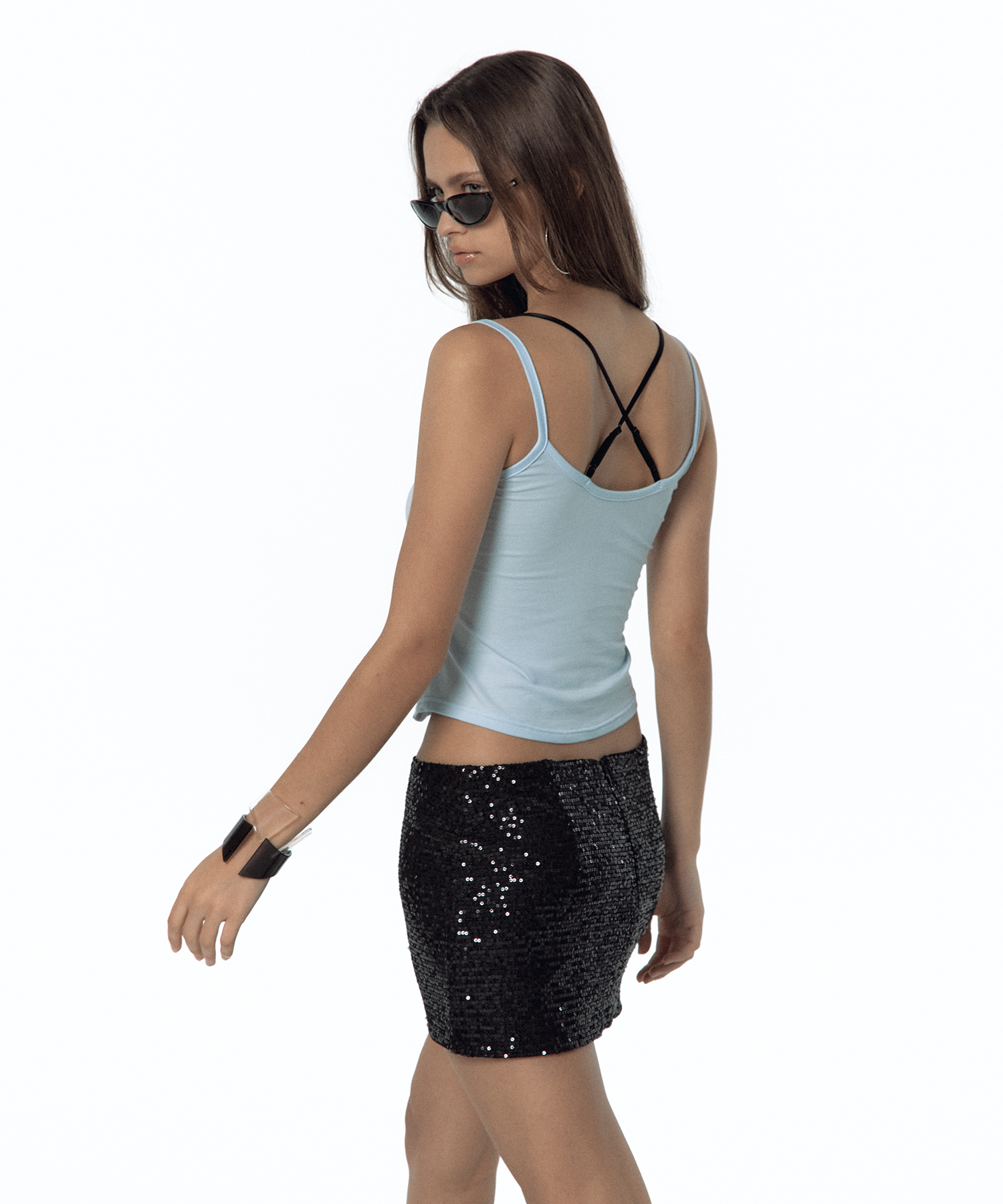 Nessa Lace Top Skyblue-Black