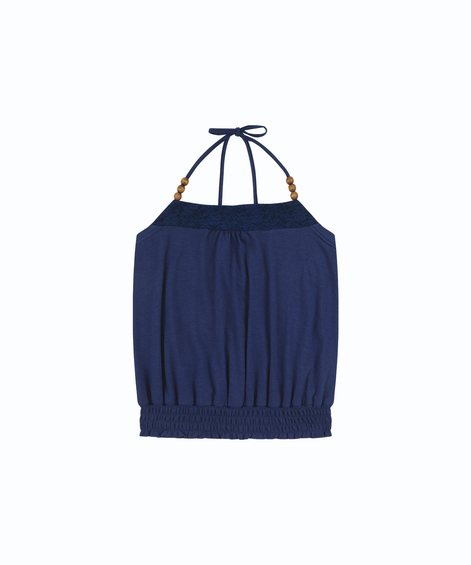 Beadwork Halter Top Deep Blue