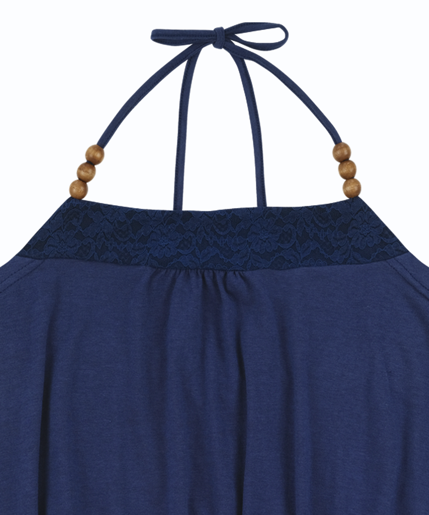 Beadwork Halter Top Deep Blue
