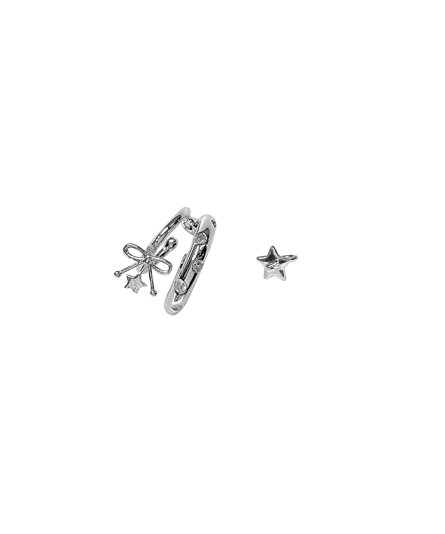 Drop Ribbon Star Ear Cuff Set
