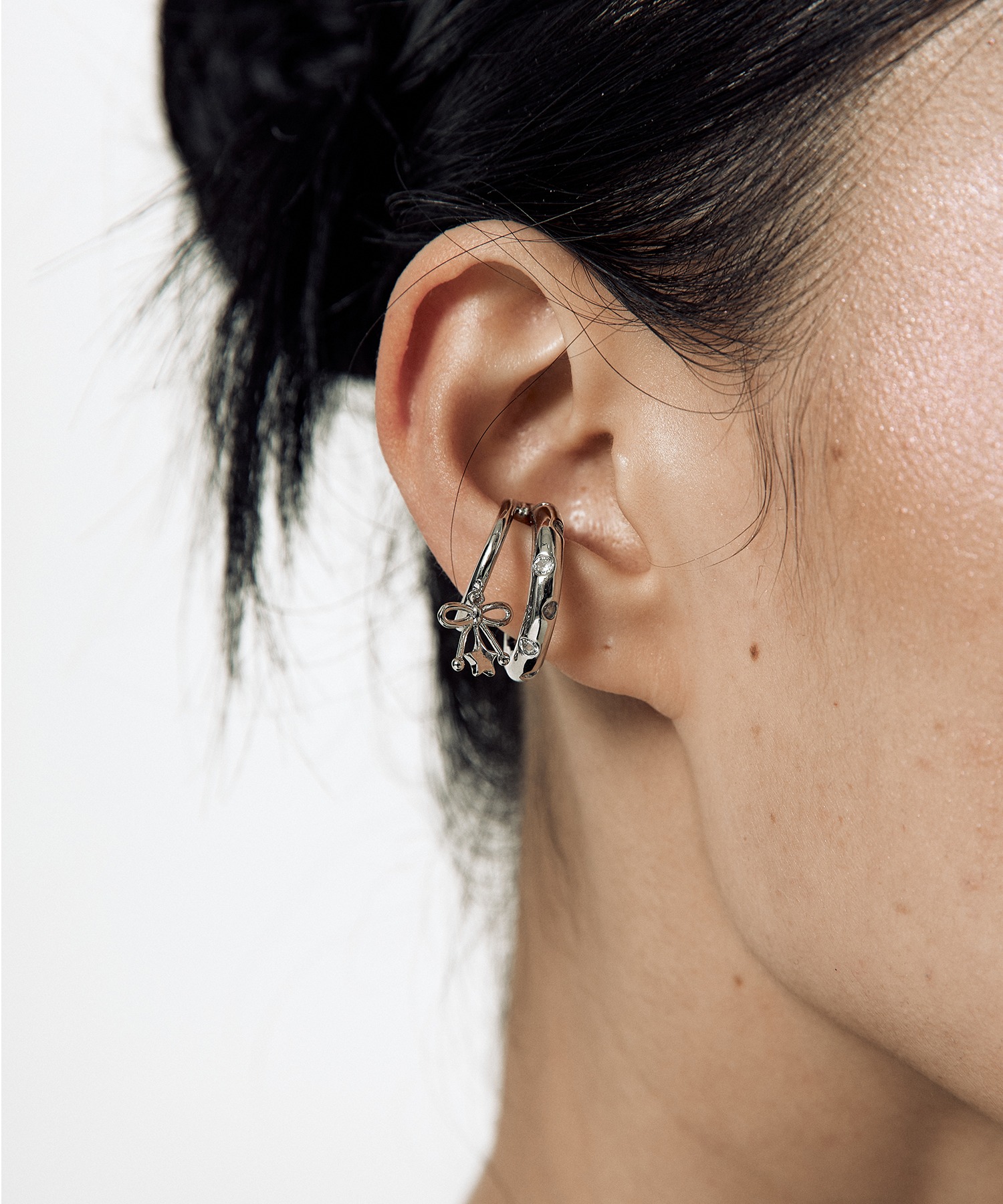Drop Ribbon Star Ear Cuff Set