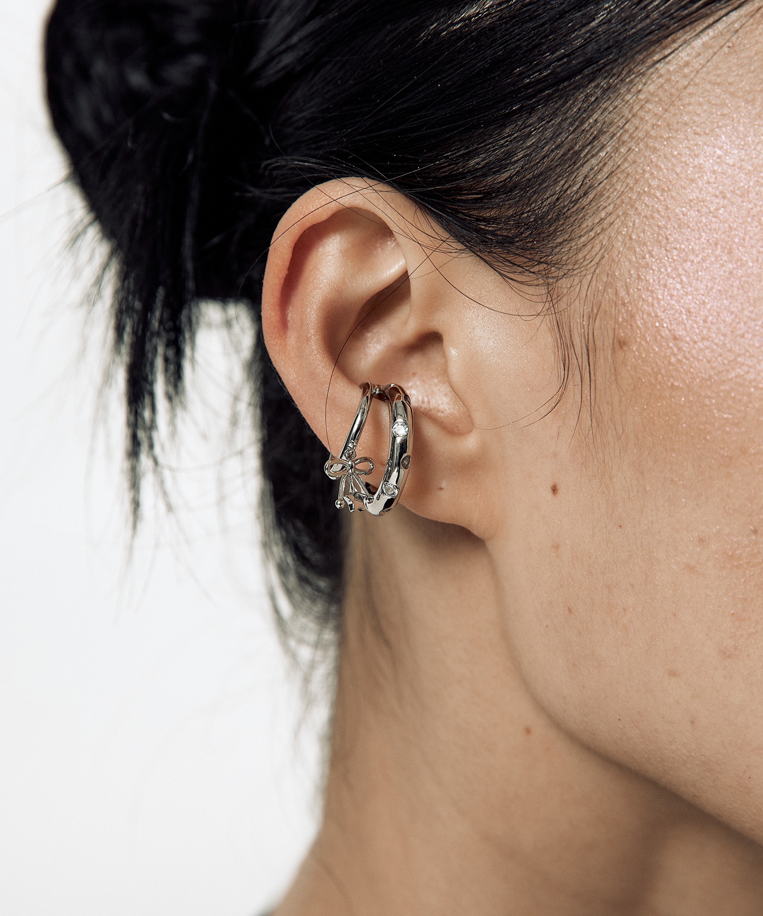 Drop Ribbon Star Ear Cuff Set