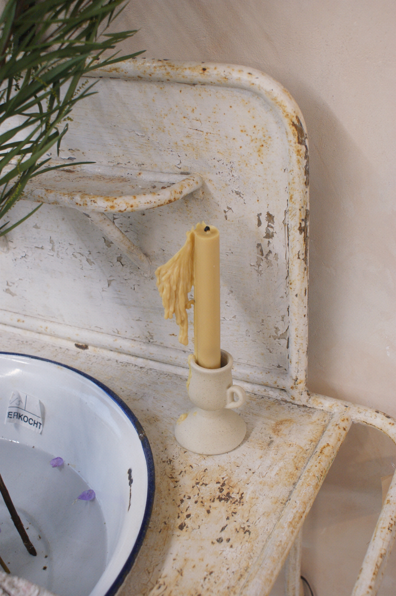 LONG TAPER CANDLE - BEIGE