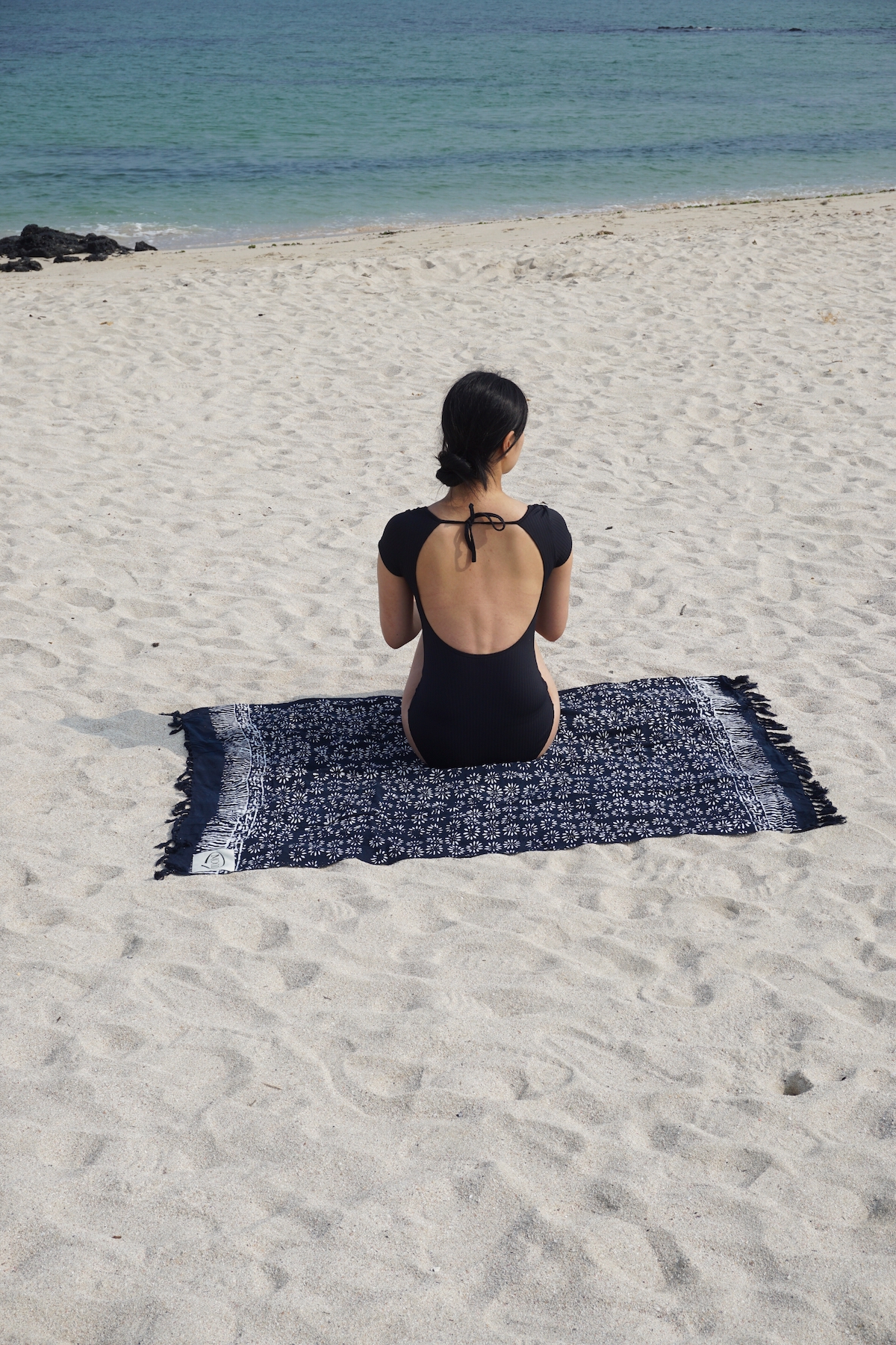 (3차 RE-ORDER) MOOD SARONG - BLACK FLOWER