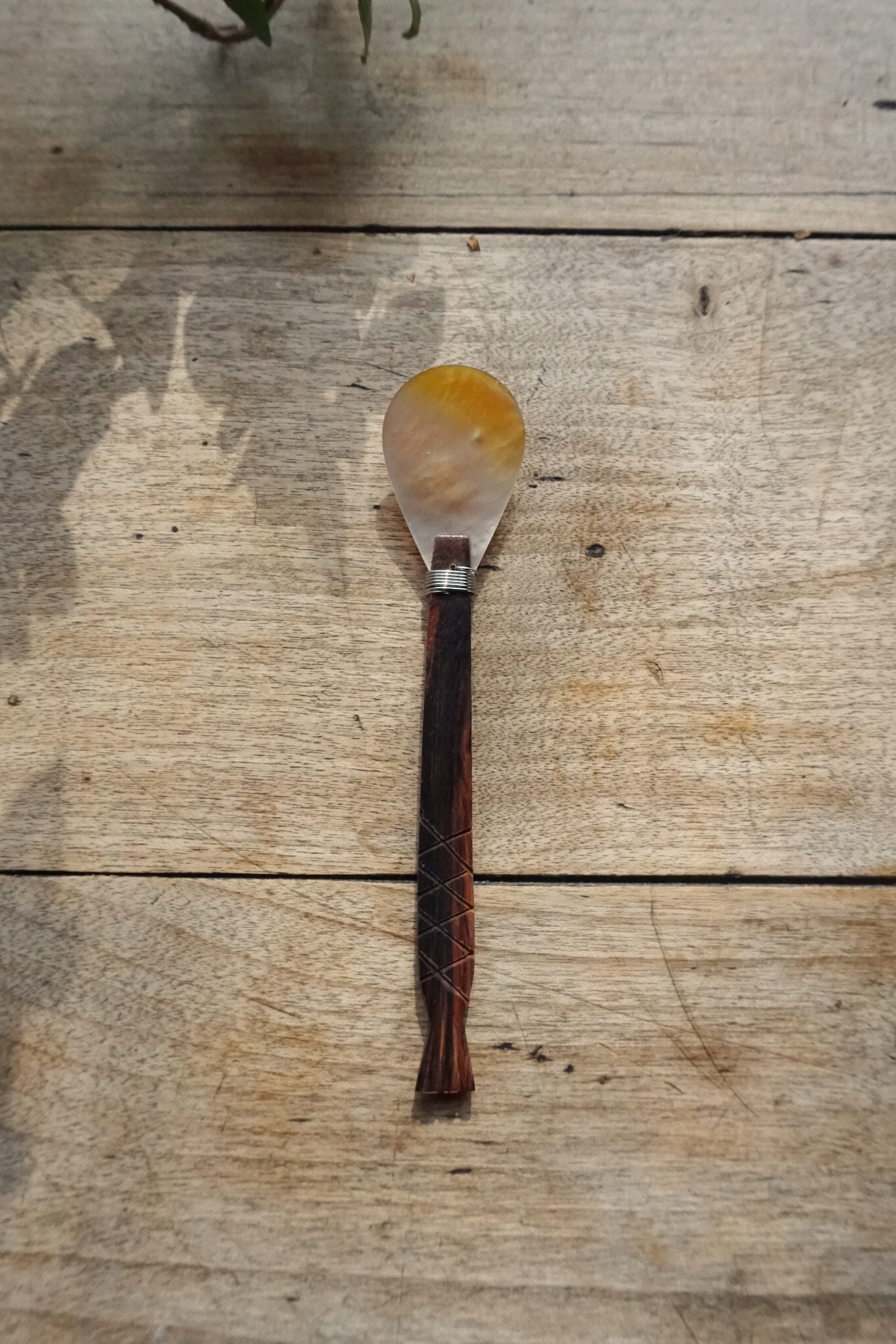 FISH SHELL WOOD SPOON