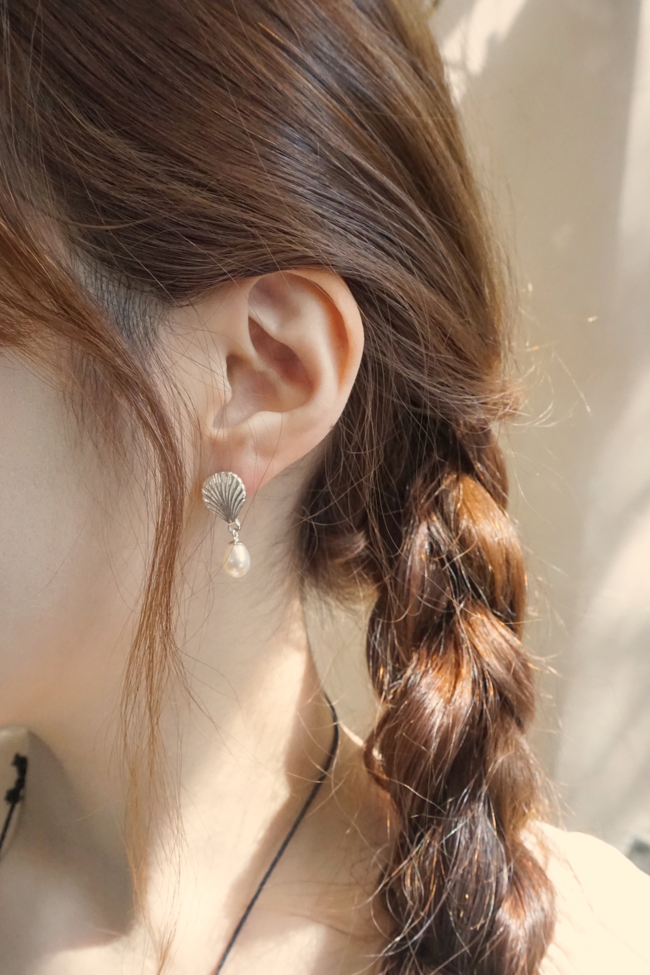 SHELL PEARL SILVER EARRINGS