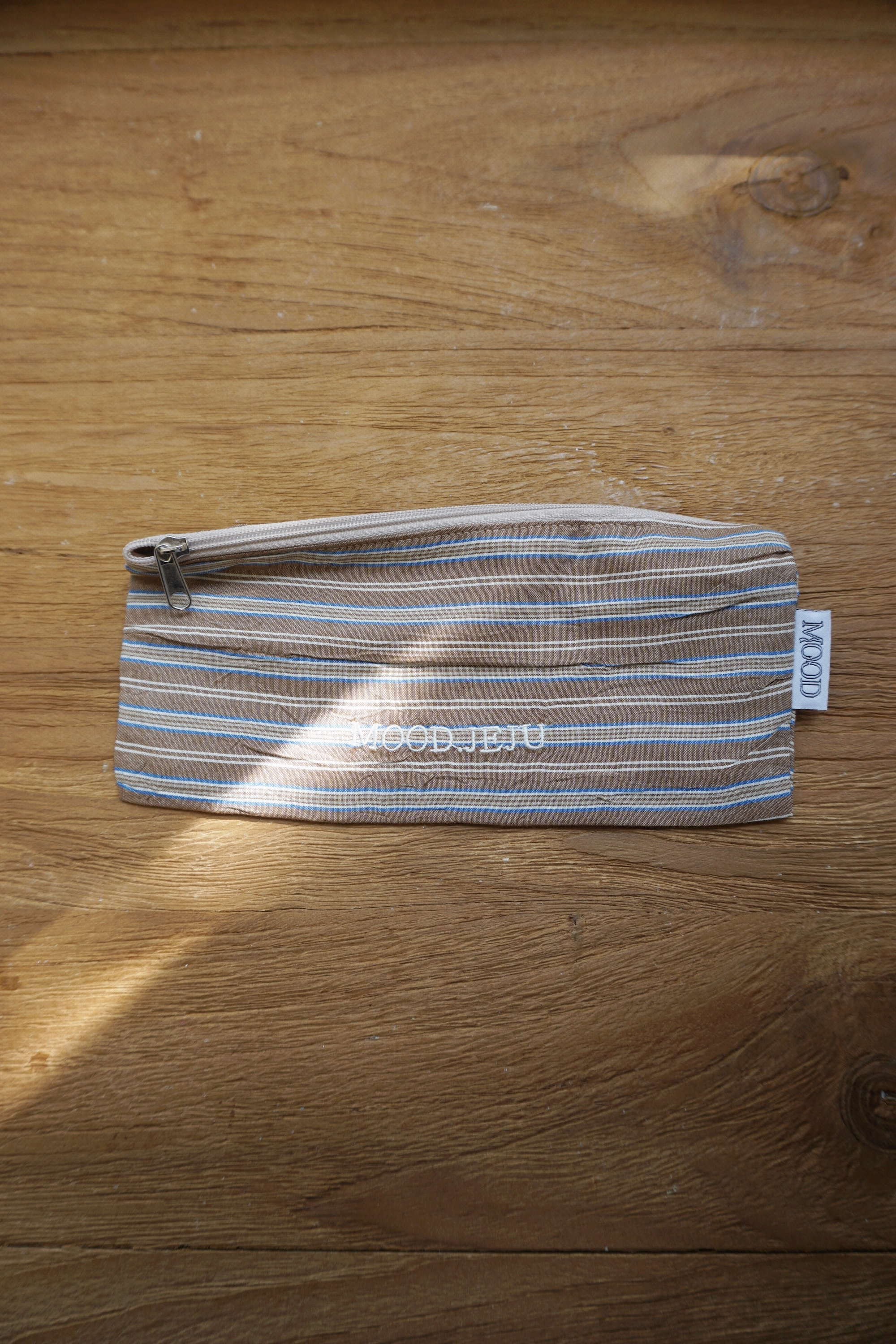 MOOD)BROWN STIRAPES PENCIL POUCH - LIMITED EDITION