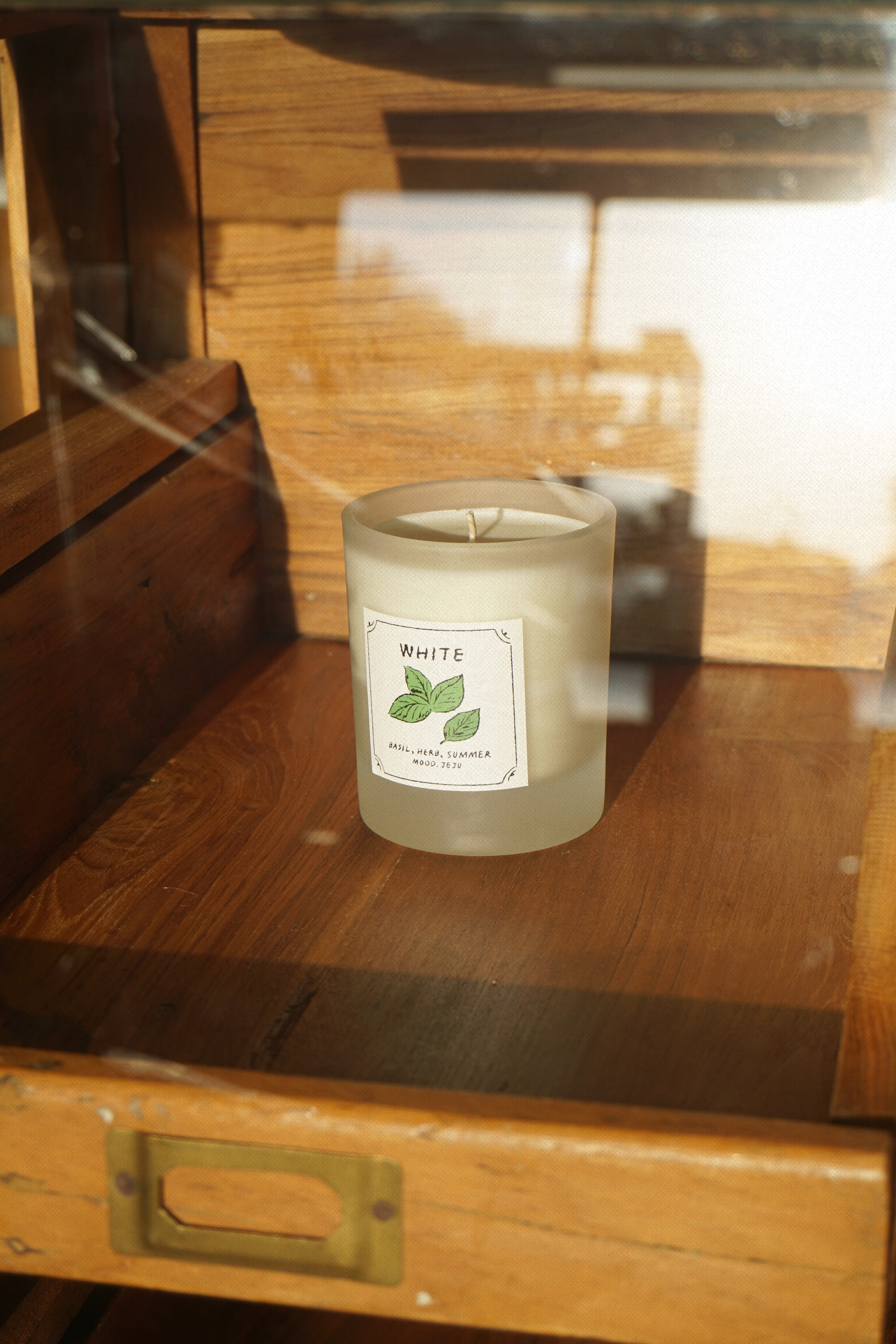 MOOD) GLASS CANDLE - WHITE