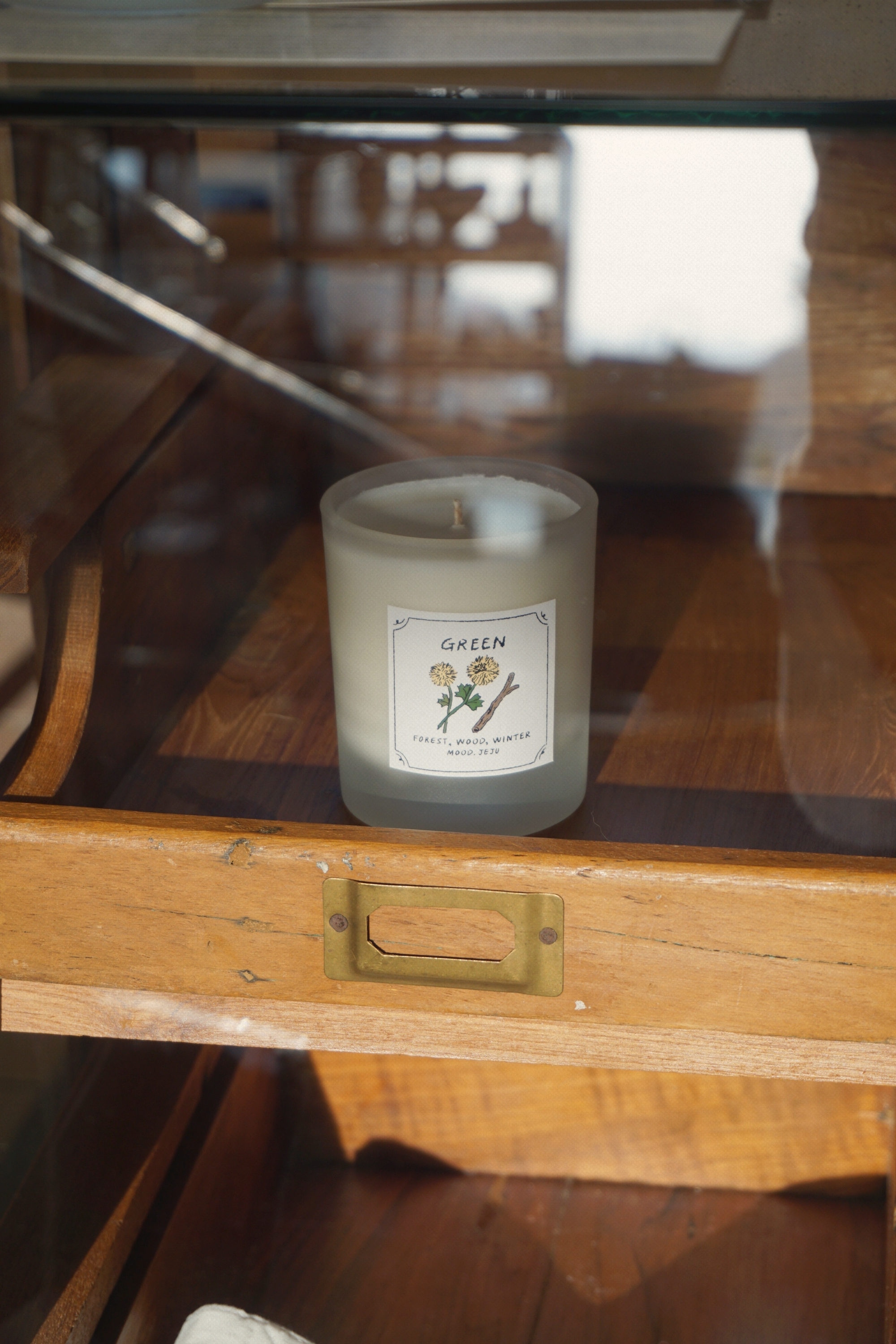 MOOD) GLASS CANDLE - GREEN