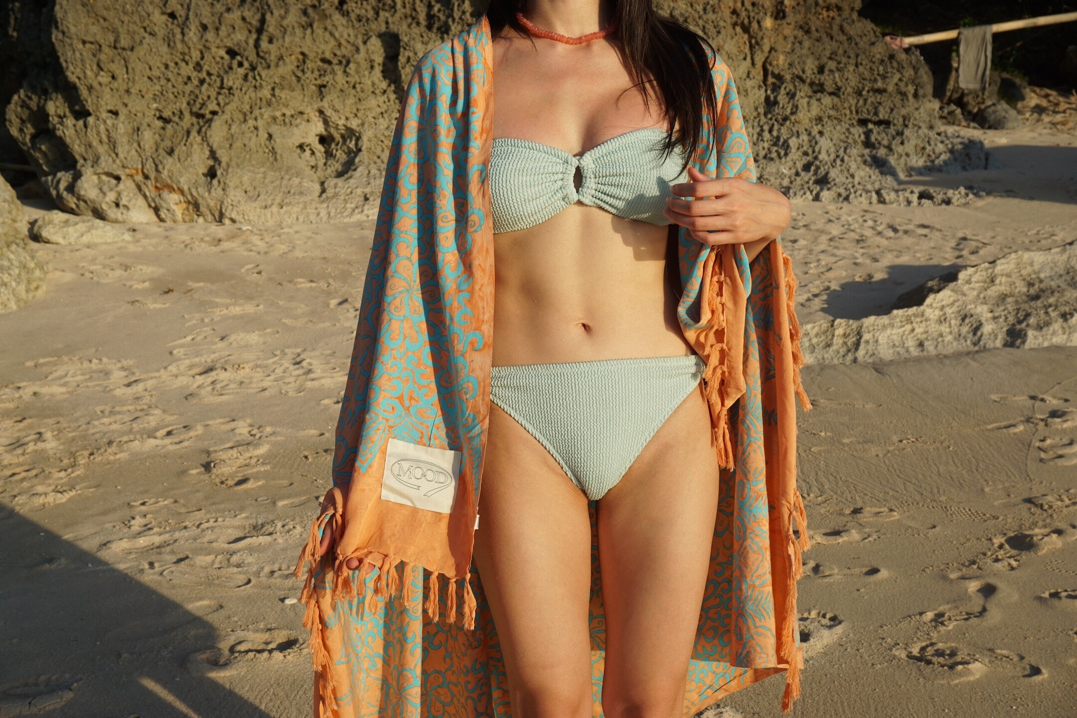 MOOD SARONG - PINK MINT FLOWER(B품)