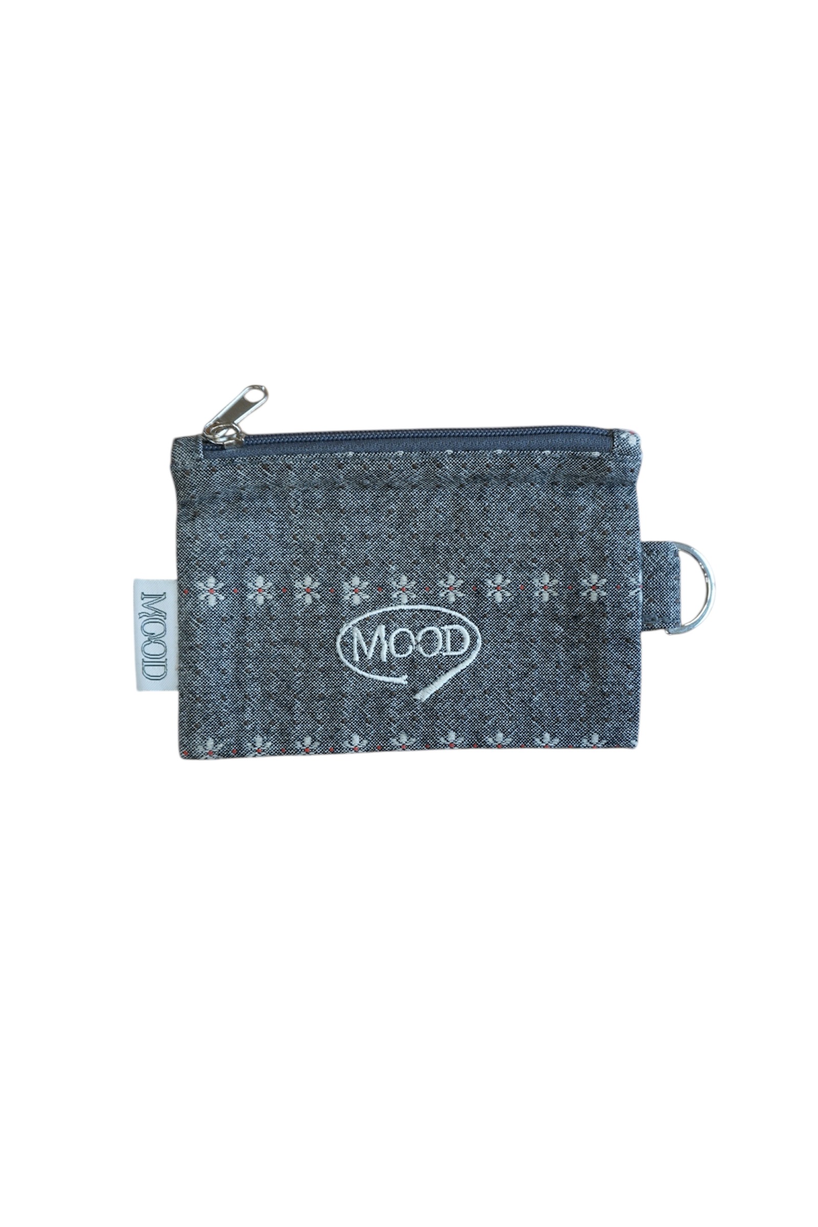 FABRIC CARD WALLET - GRAY FLOWER