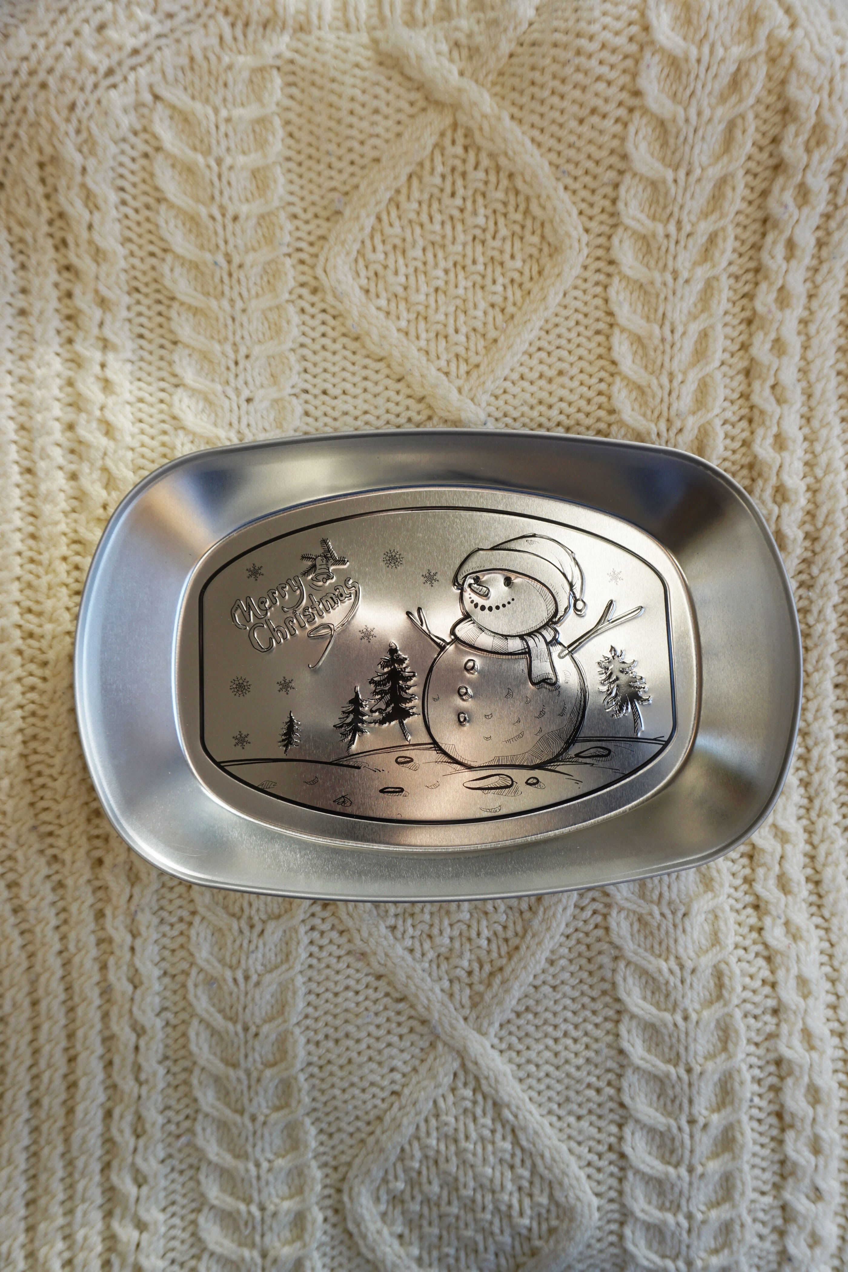 CHRISTMAS VINTAGE TRAY-SNOW MAN