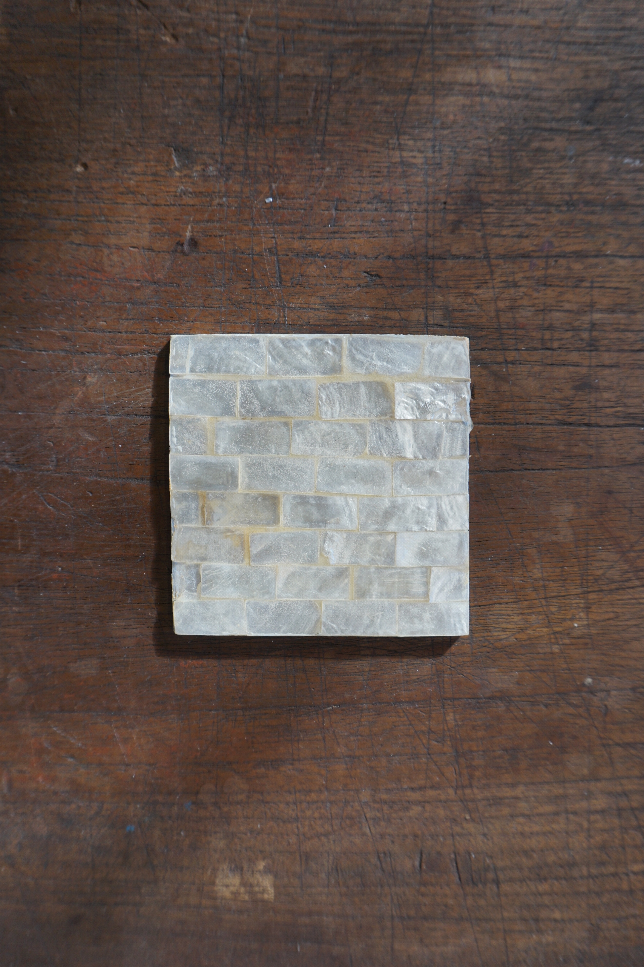 SHELL COASTER & CANDLE HOLDER-WHITE BRICK