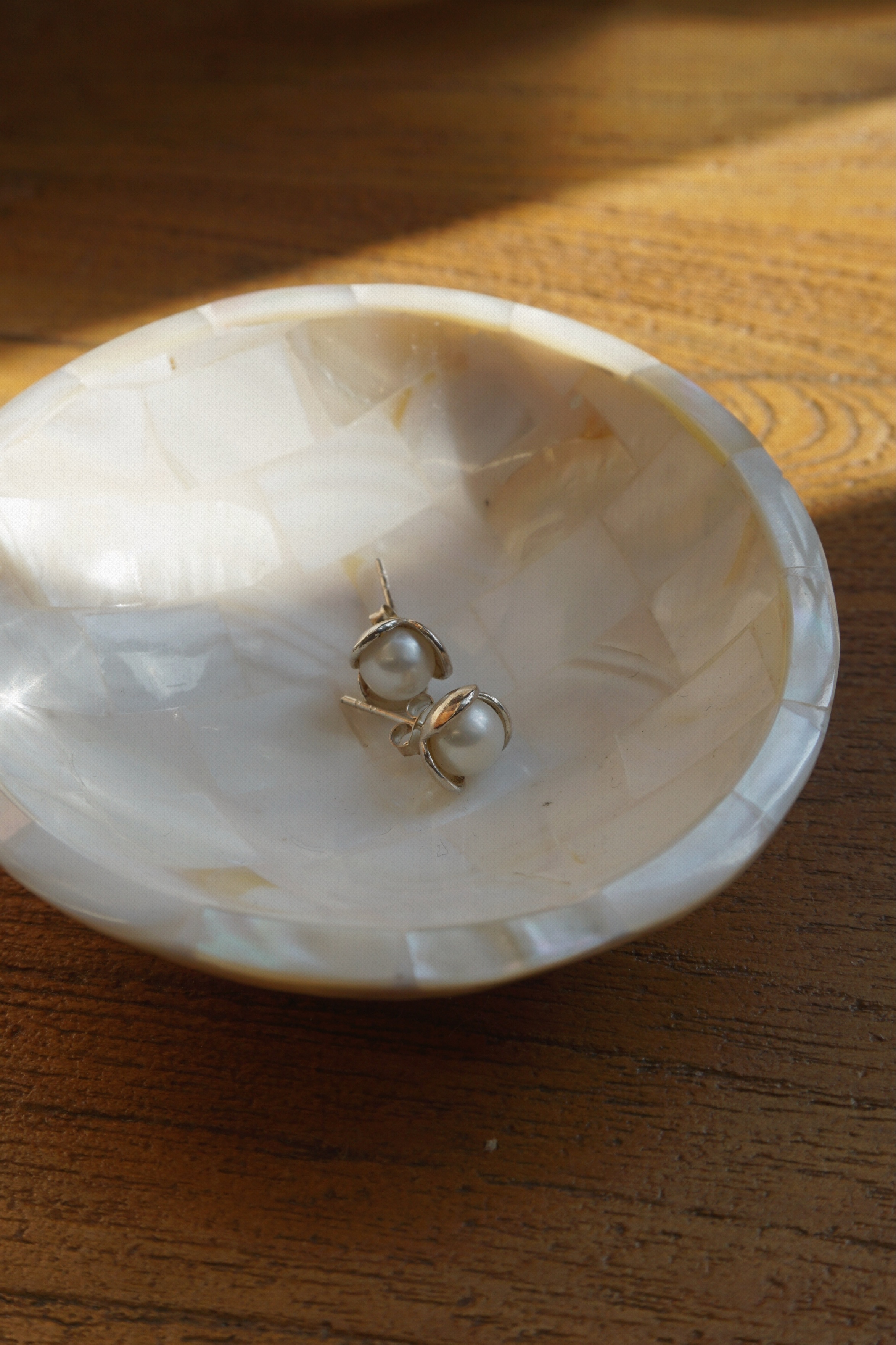 FLOWER PEARL SILVER EARRINGS