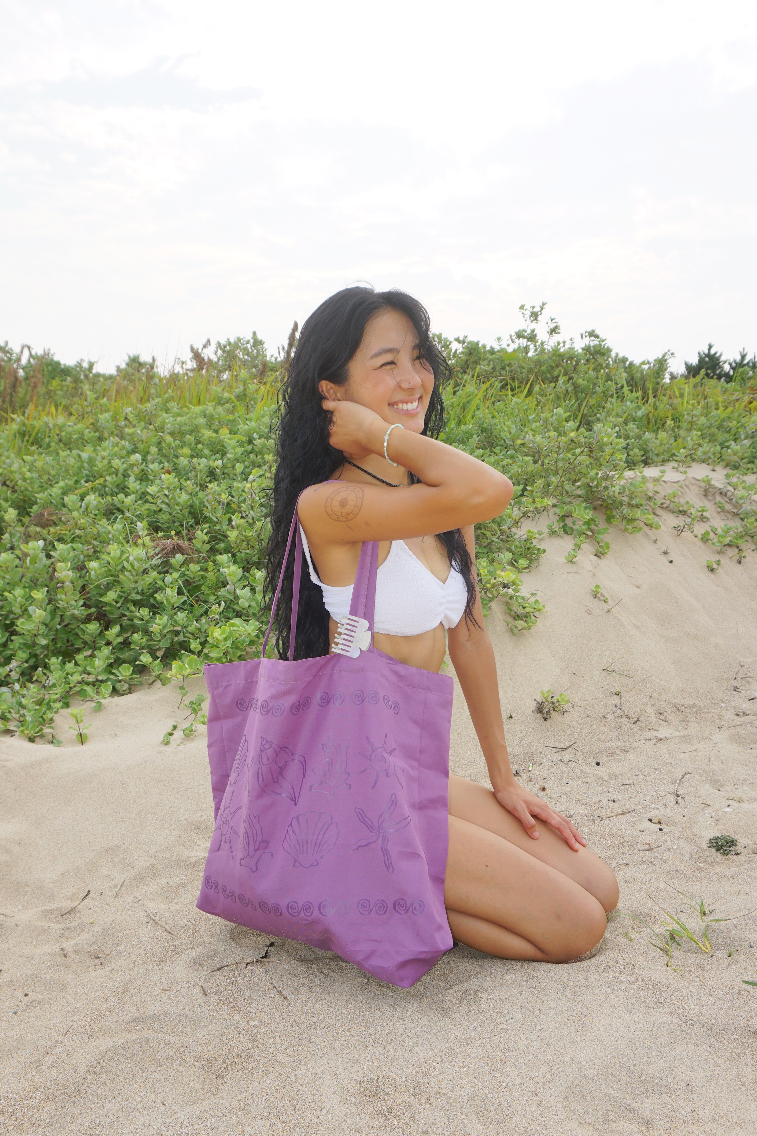 (3rd Restock) Sea Symbols Mood Tote Bag-Purple