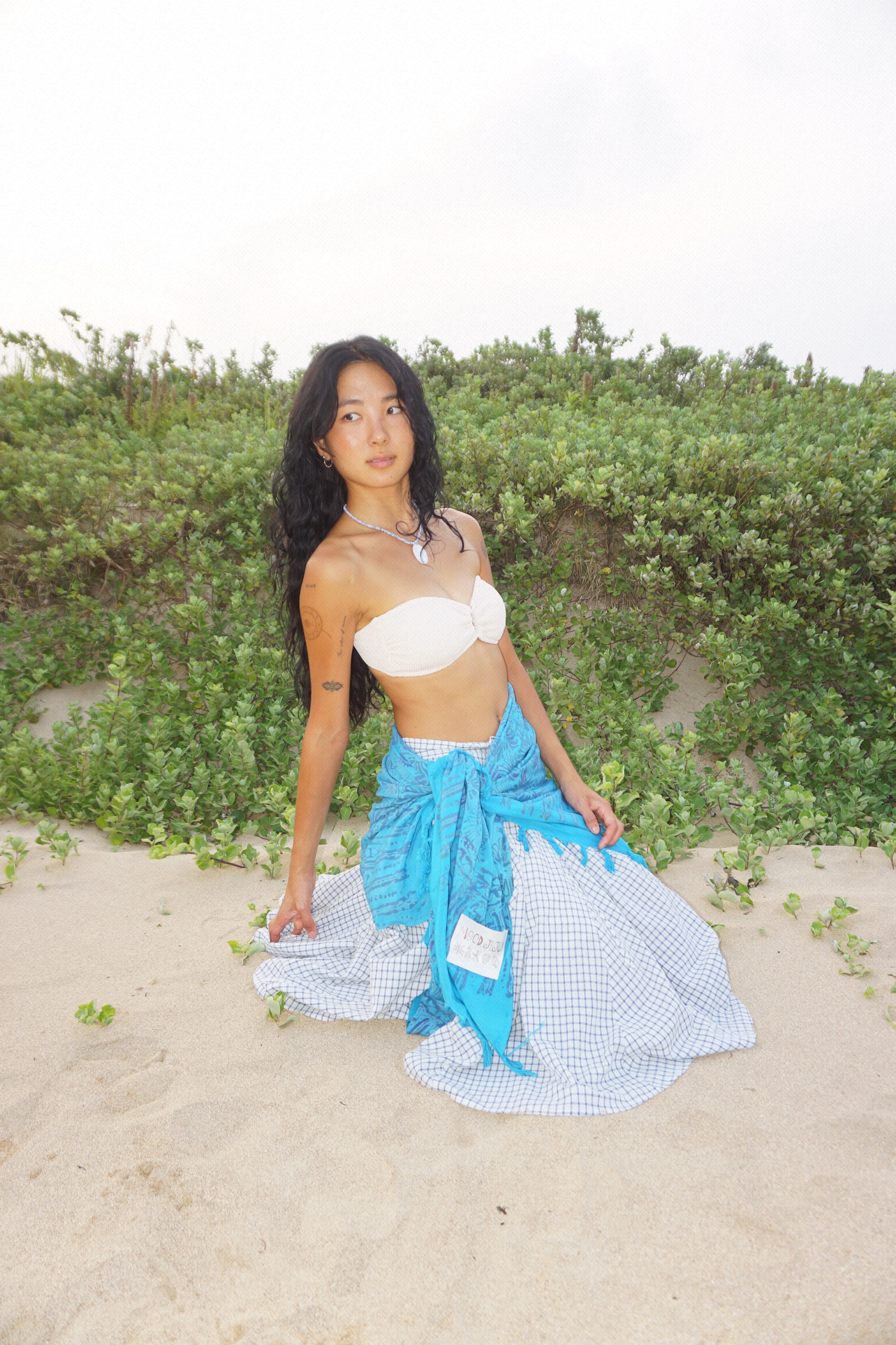 [2027 재입고 예정] Mood Sarong – Ocean Flower Blue