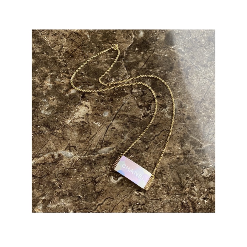 CHANEL pastel ribbon necklace no.4