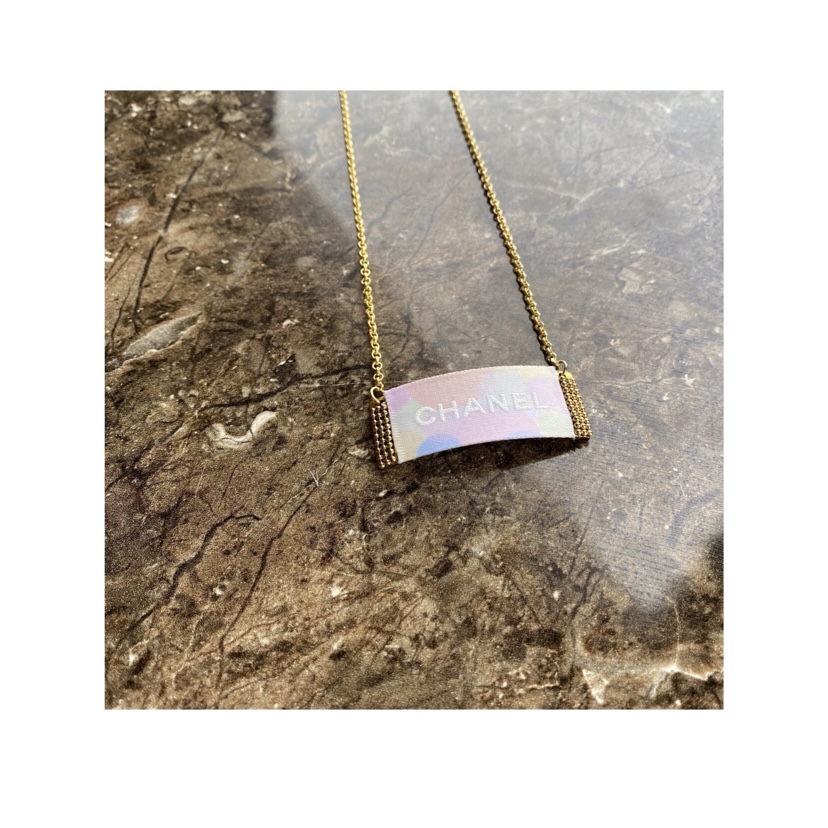 CHANEL pastel ribbon necklace no.4