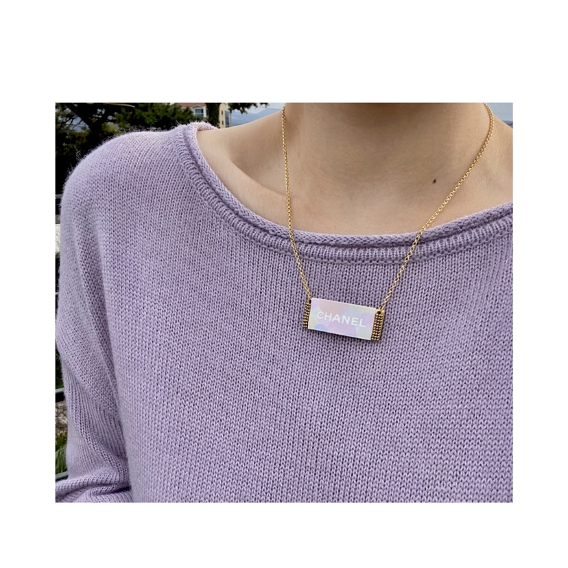 CHANEL pastel ribbon necklace no.4