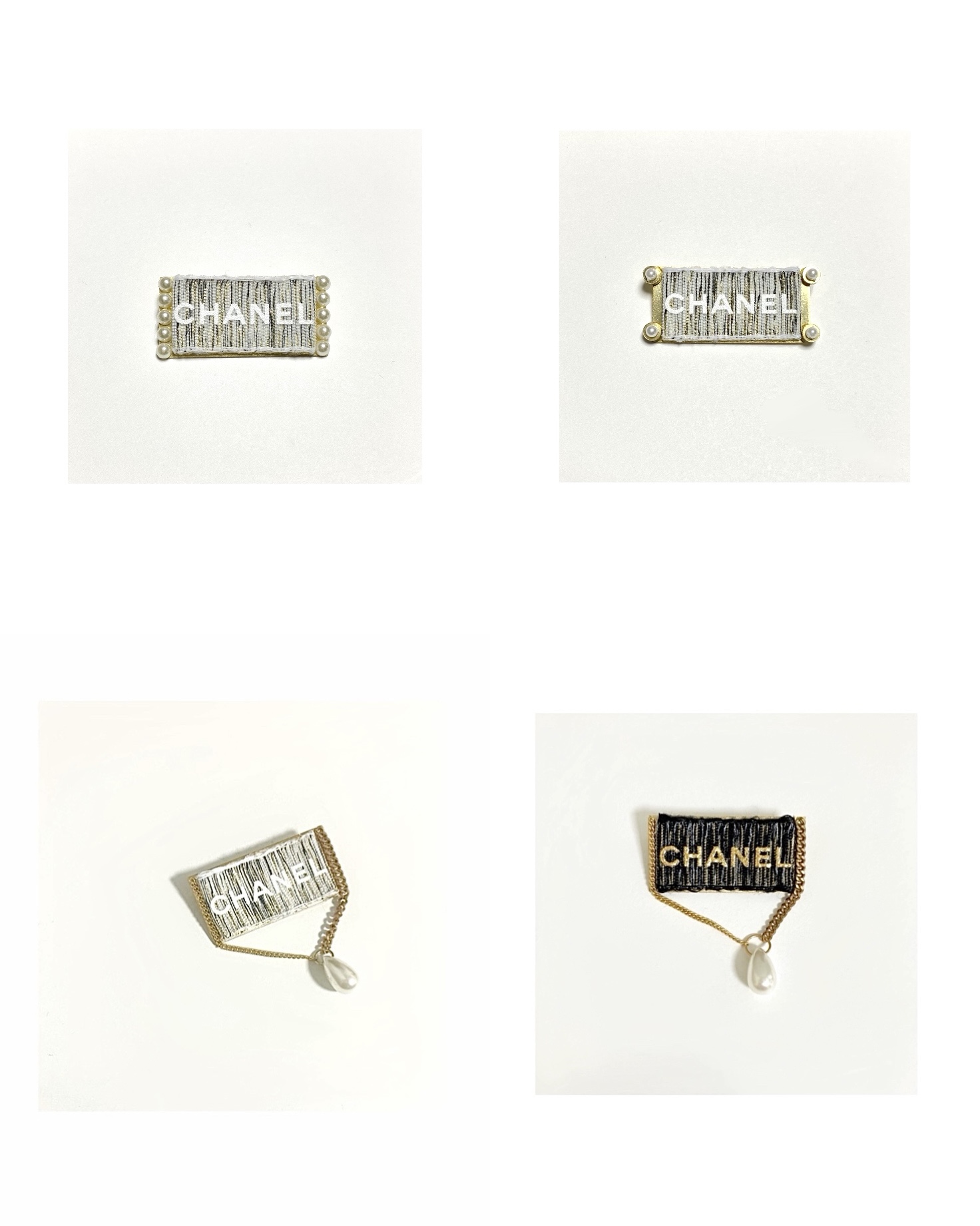 CHANEL Ribbon Initial brooch no.7